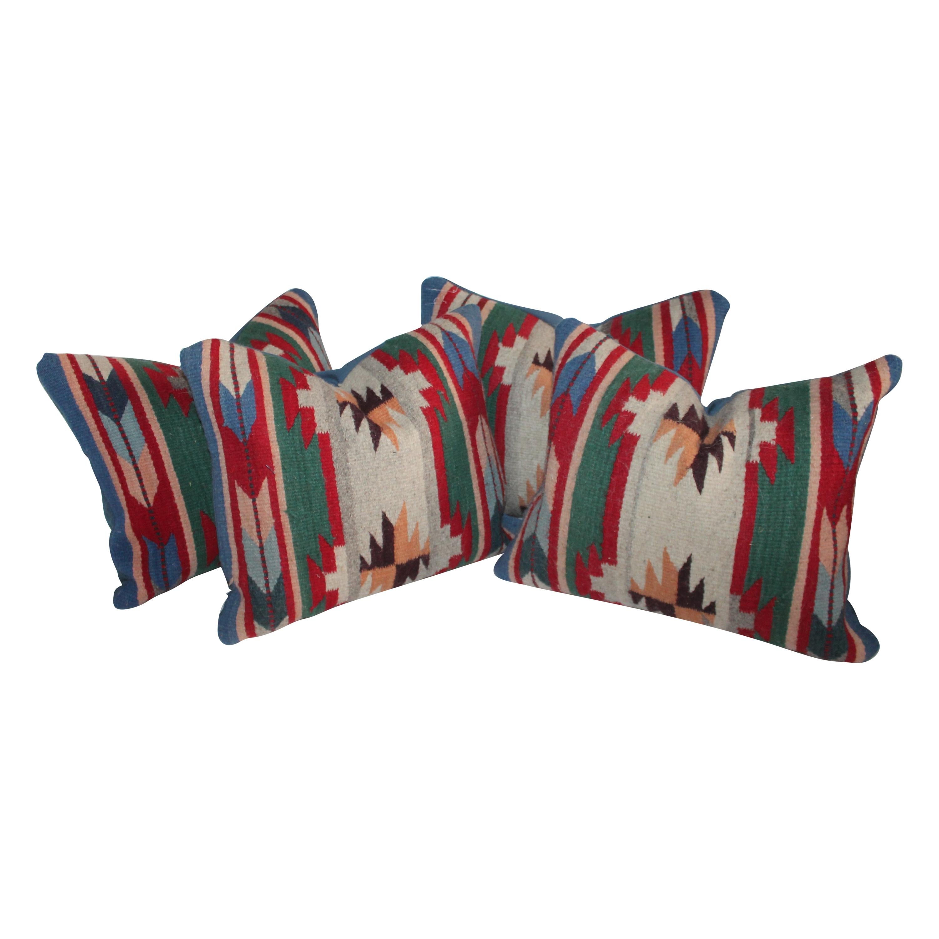 Collection of Mexican or American Indian Weaving Pillows, Two Pairs