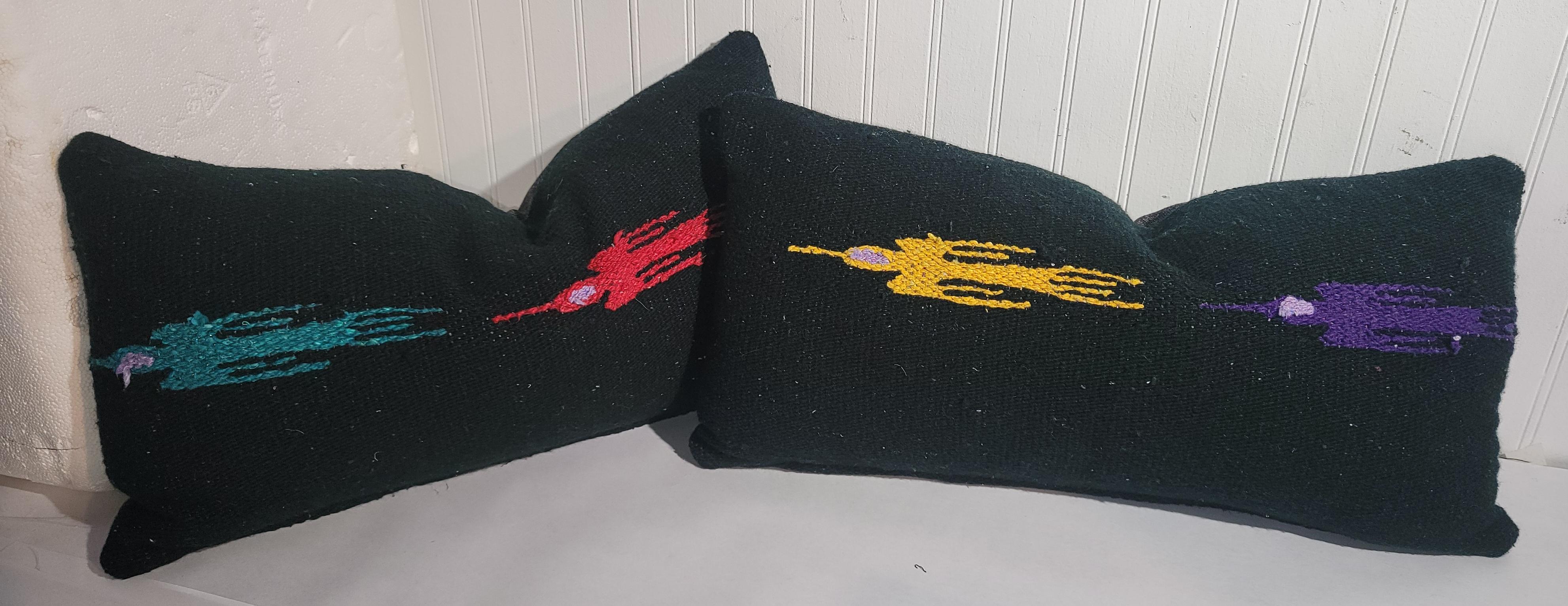Collection of Mexican Indian Weaving Bird Pillows, Set of Four For Sale 1