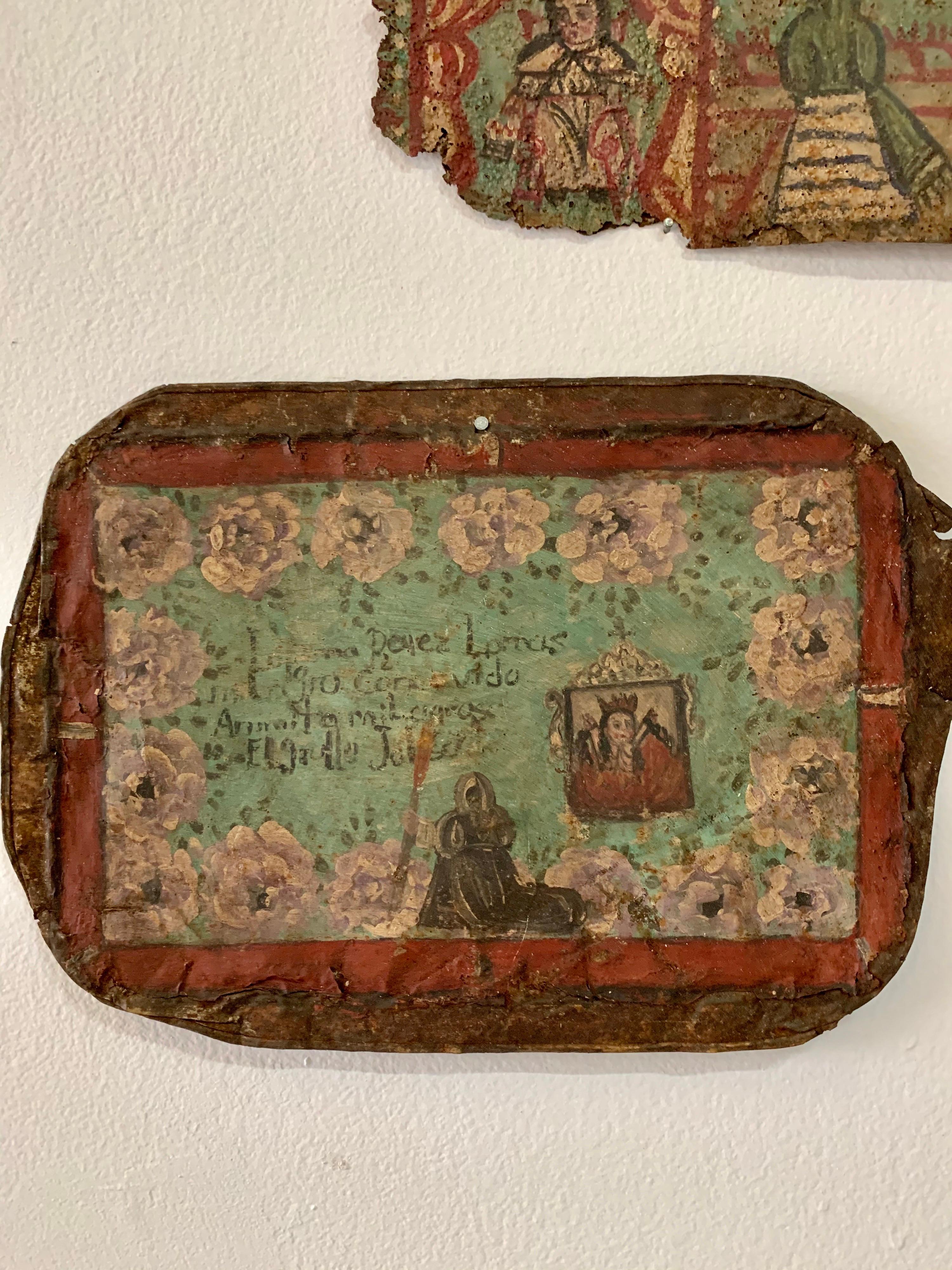 Tin Collection of Mexican Prayer Plaques 
