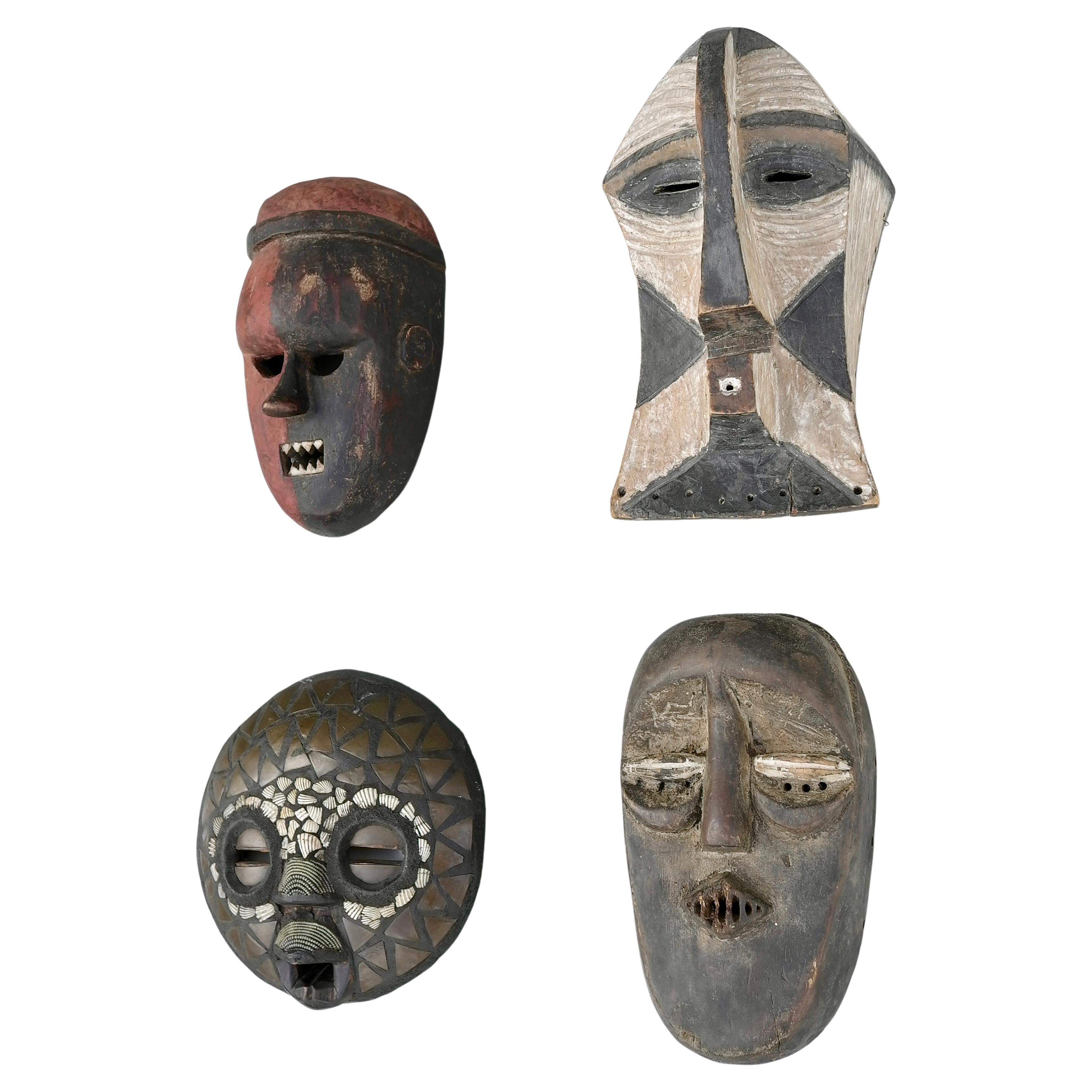 Collection of Mid-Century African Multicolored Wooden Masks