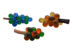 Collection of 10 Mid-Century Modern Lucite Grapes Centerpieces