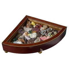 Antique Collection of Minerals in Fan-shaped Case