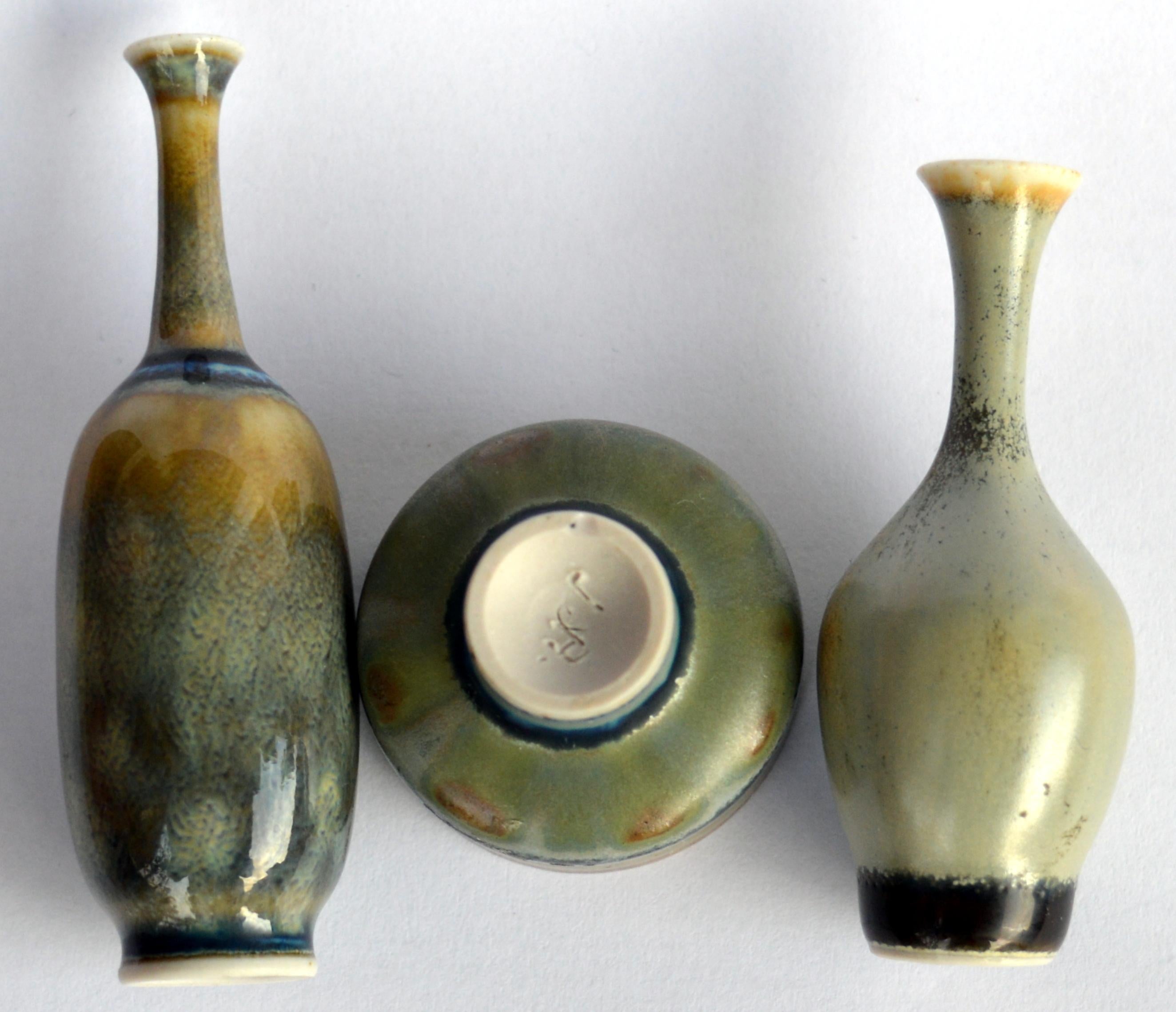 Mid-20th Century Collection of Miniature Ceramic Pieces from Höganäs, Sweden For Sale