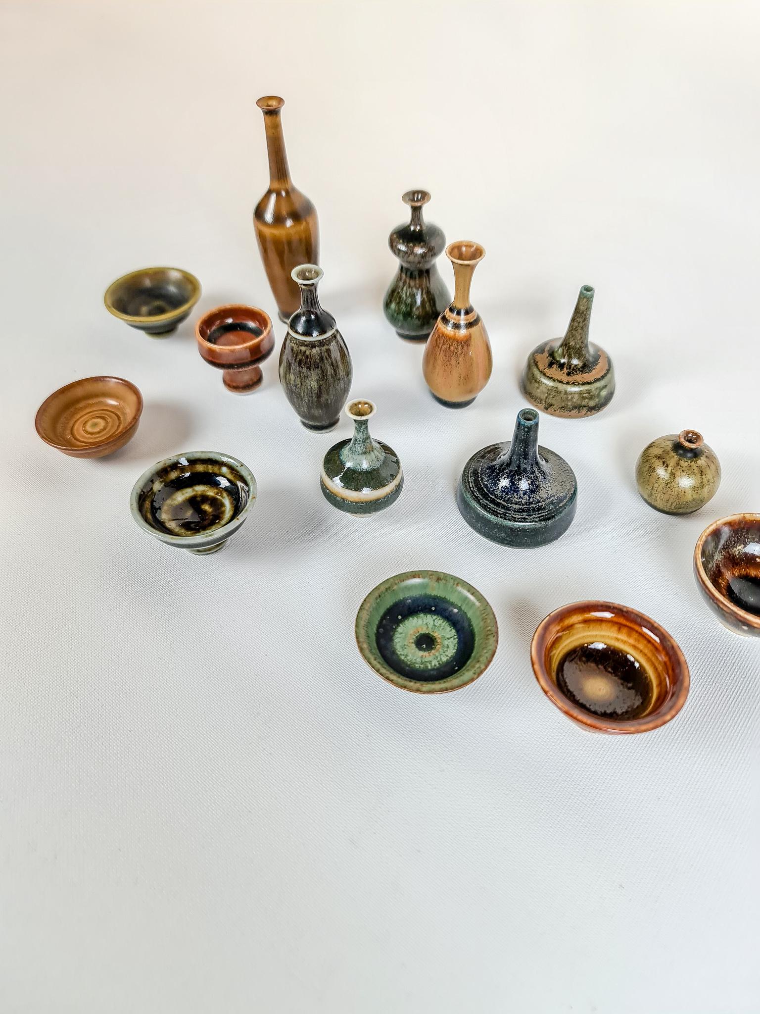 Collection of Miniatures Ceramic Pieces from Höganäs, Sweden For Sale 2