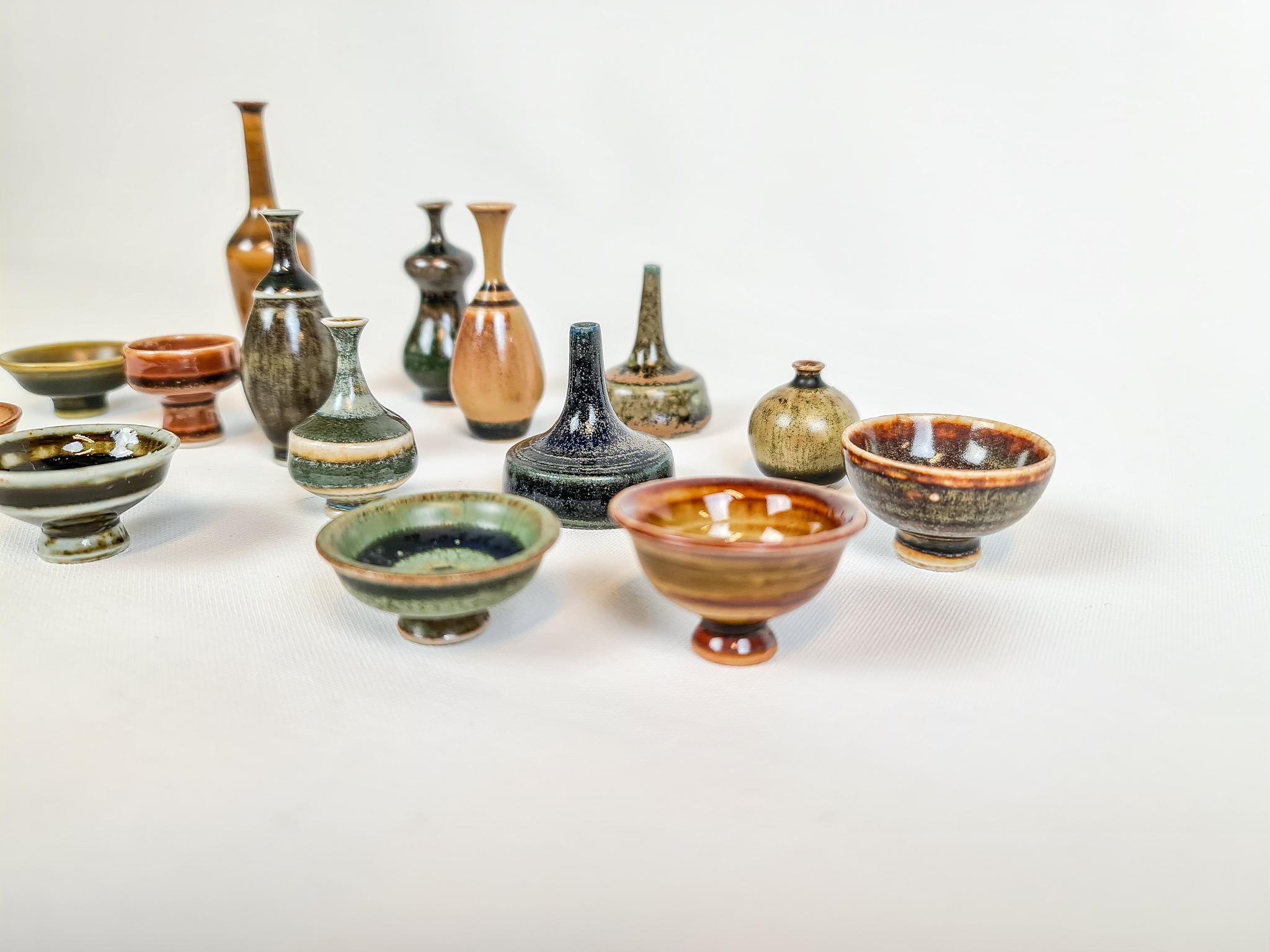 Collection of Miniatures Ceramic Pieces from Höganäs, Sweden For Sale 4