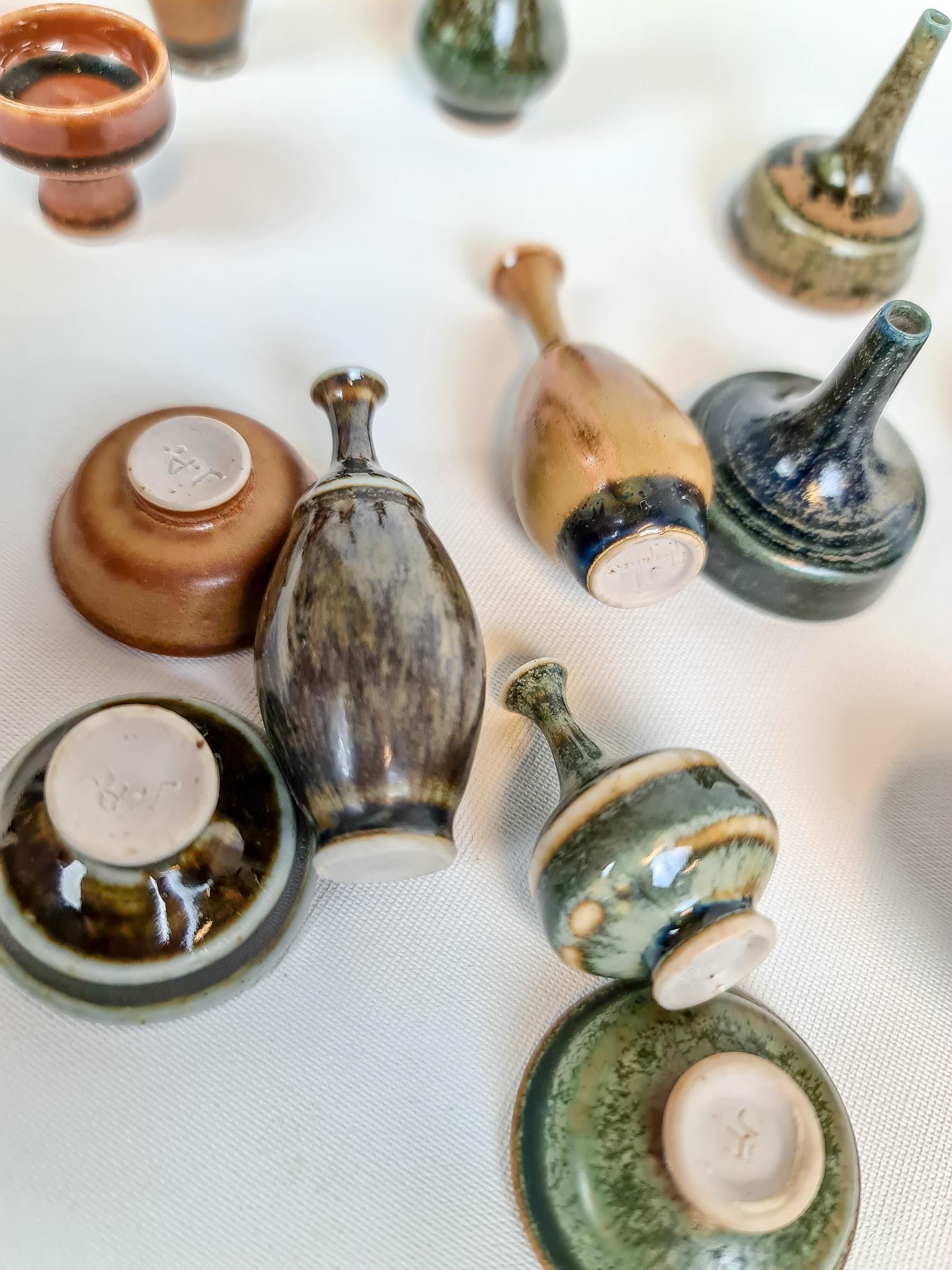Collection of Miniatures Ceramic Pieces from Höganäs, Sweden For Sale 6