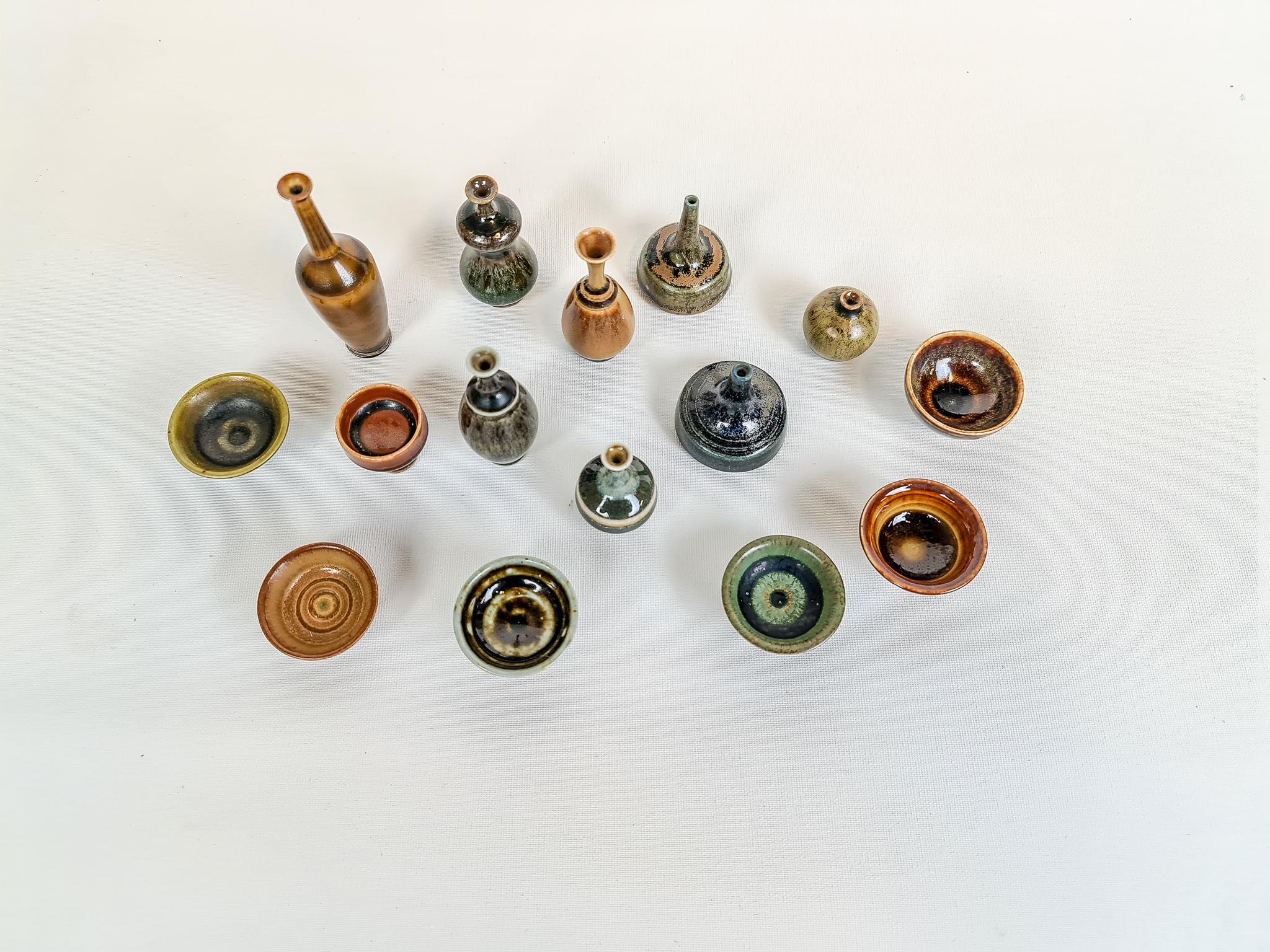 Collection of Miniatures Ceramic Pieces from Höganäs, Sweden For Sale 1