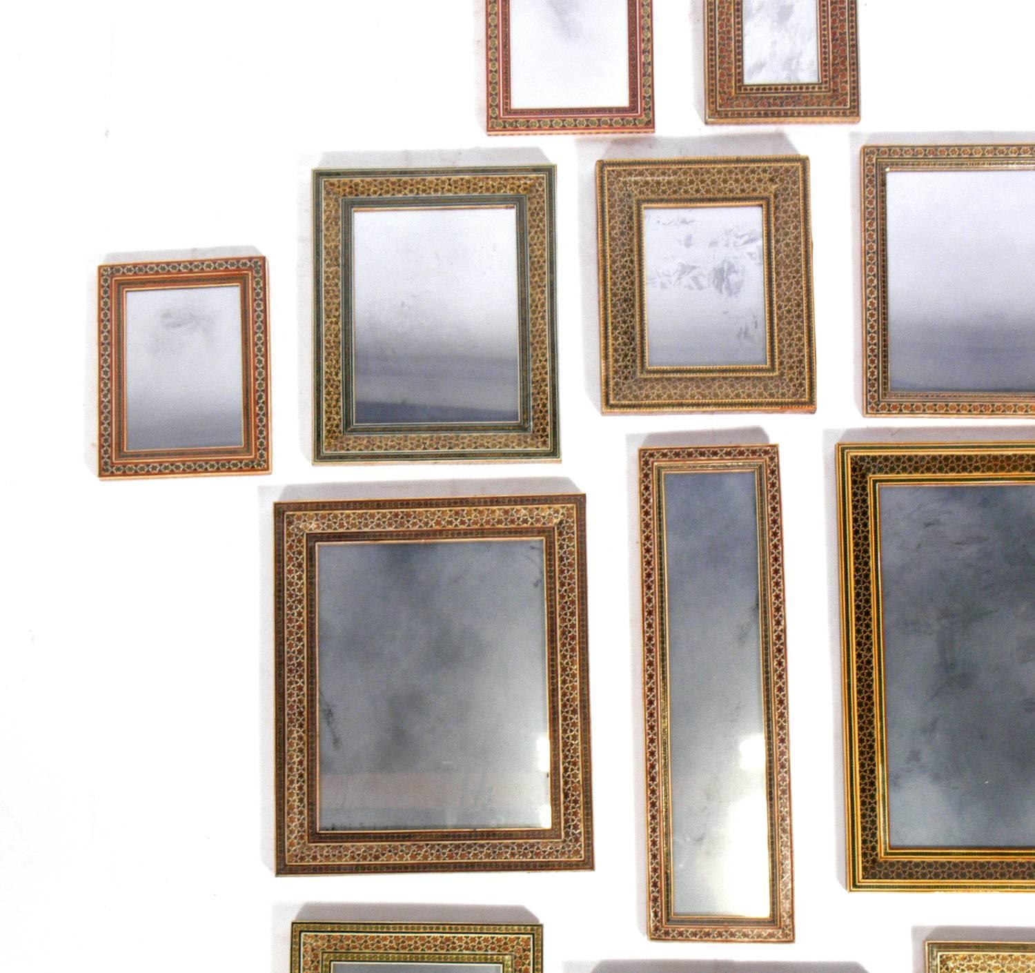 Collection of Moroccan Mosaic Framed Mirrors In Good Condition In Atlanta, GA
