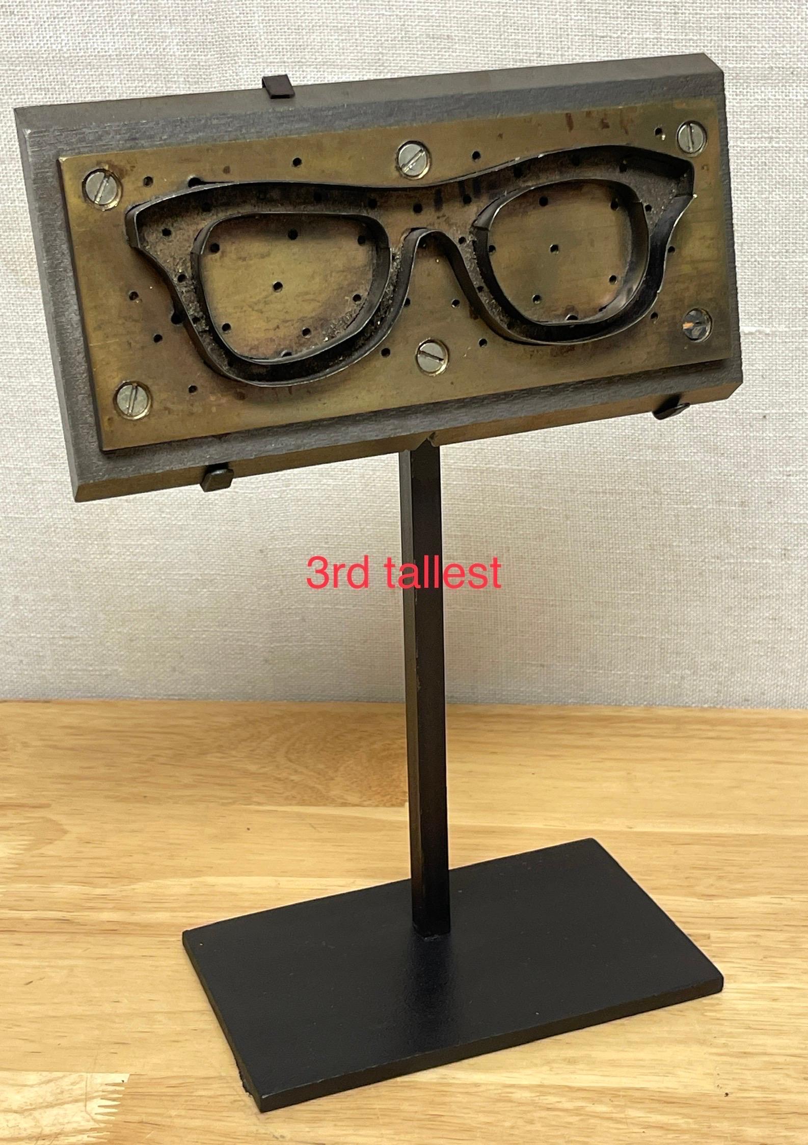 Brass Collection of Museum Mounted Industrial Eye Glass Dyes/Molds For Sale