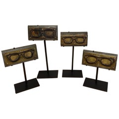 Collection of Museum Mounted Industrial Eye Glass Dyes/Molds
