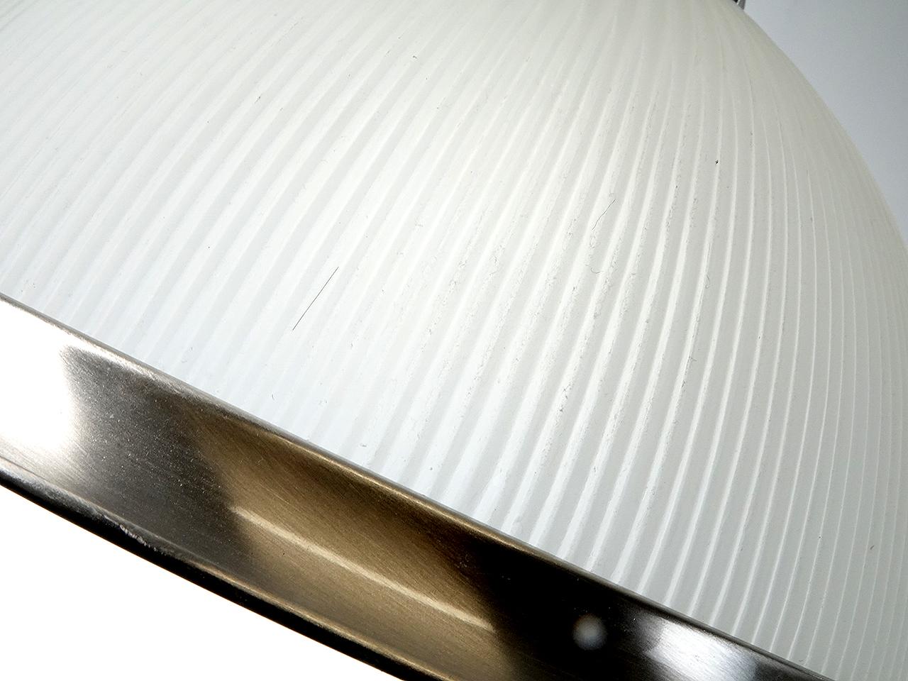 Industriale Collection'S di pendenti a cupola prismatici in nichel e vetro smerigliato in vendita