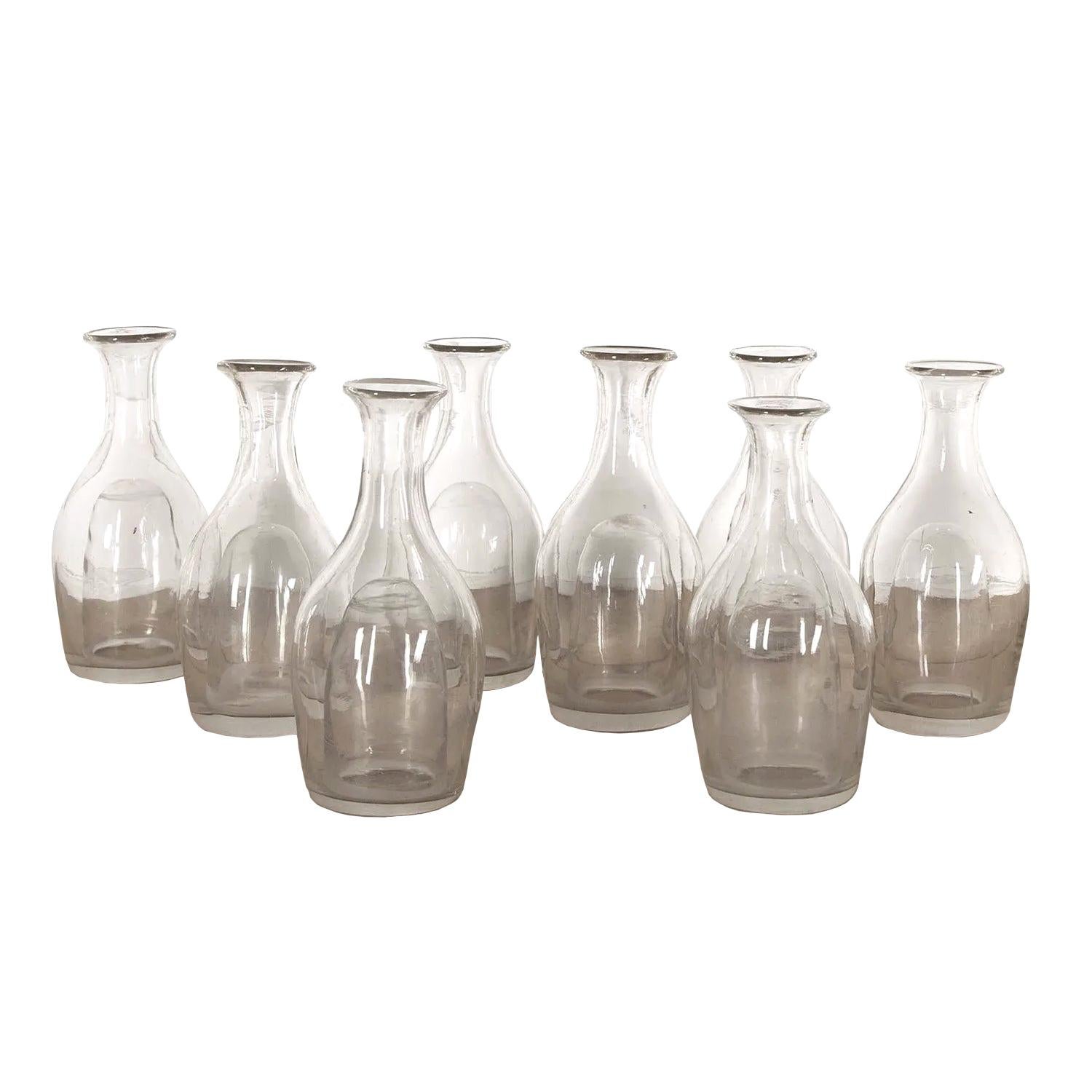 Collection of Nine 19th Century Glass Water Carafes