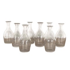 Antique Collection of Nine 19th Century Glass Water Carafes
