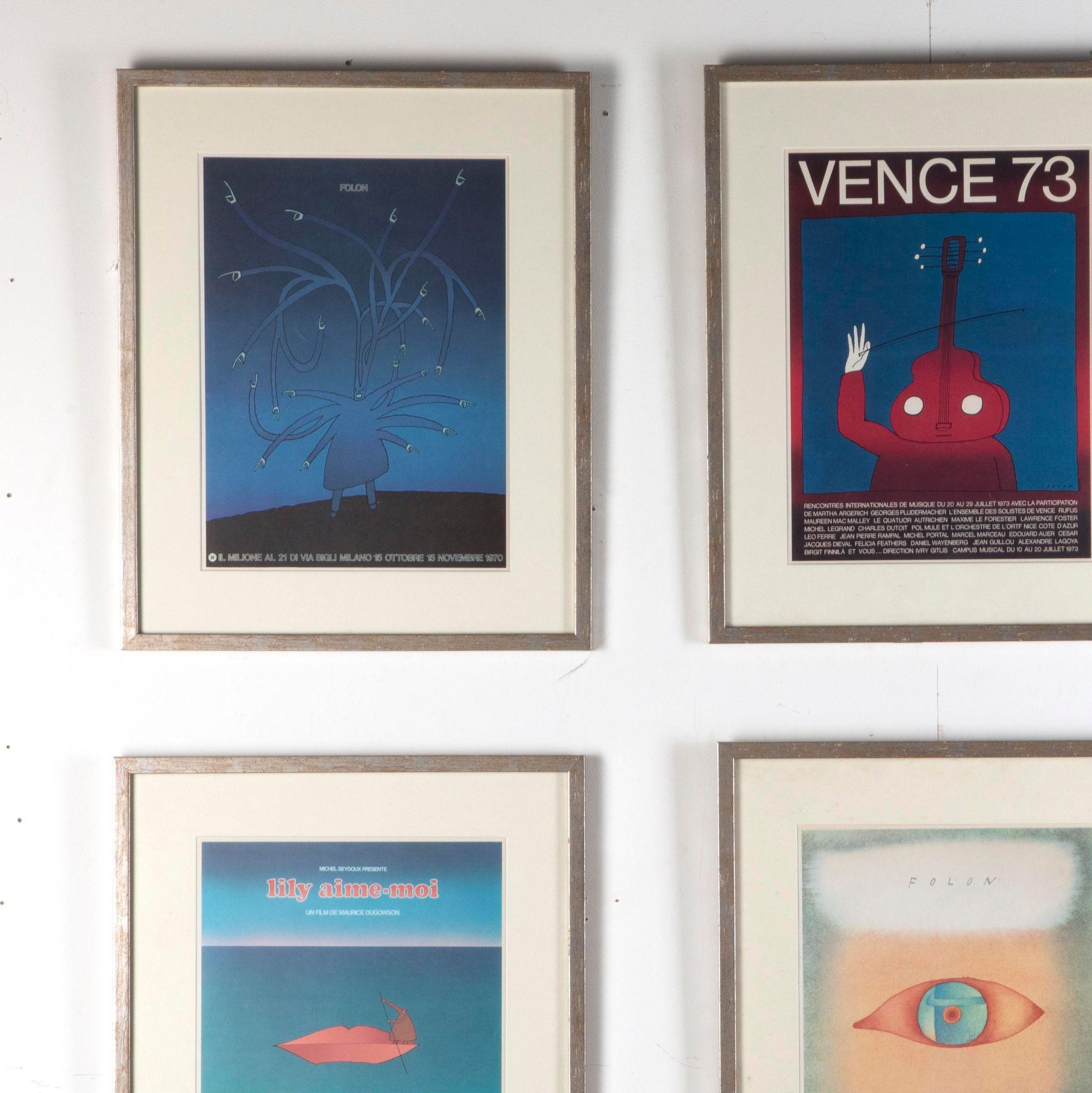 Collection of Nine 20th Century Jean-Michel Folon Prints (Belgisch) im Angebot