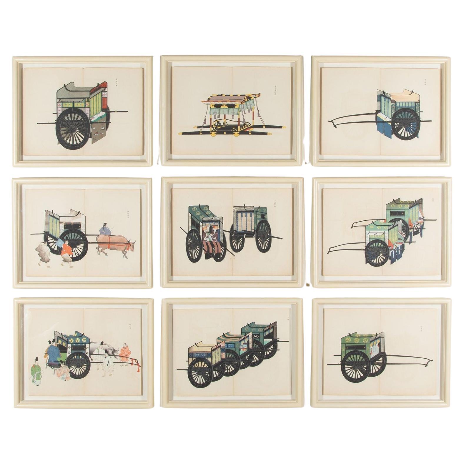 Collection of Nine Early 20th Century Japanese Woodblock Prints For Sale