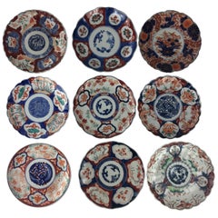 Collection of Nine Japanese Imari Chargers