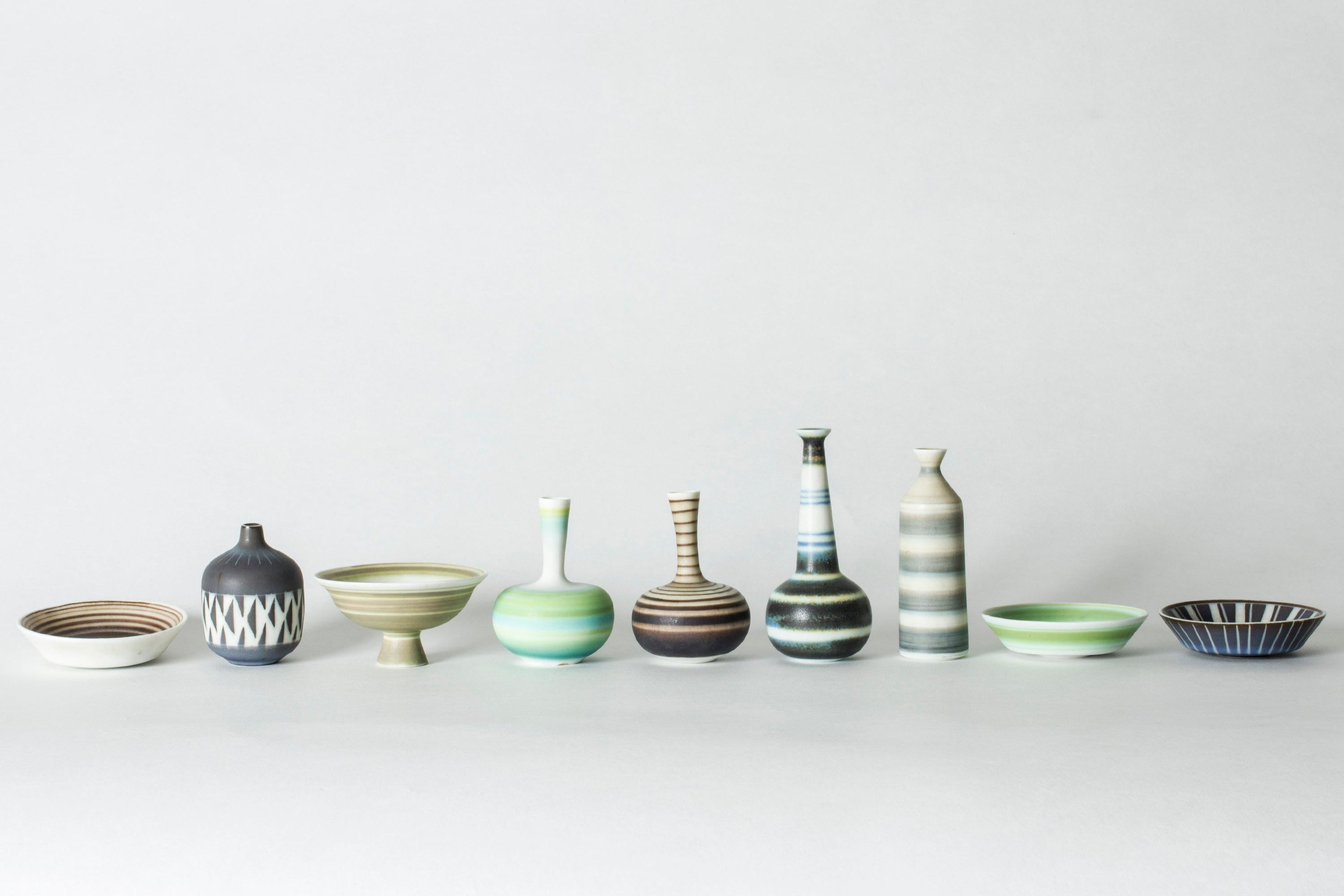 Mid-20th Century Collection of Nine Miniature Stoneware Vases and Bowls by Gunnar Nylund