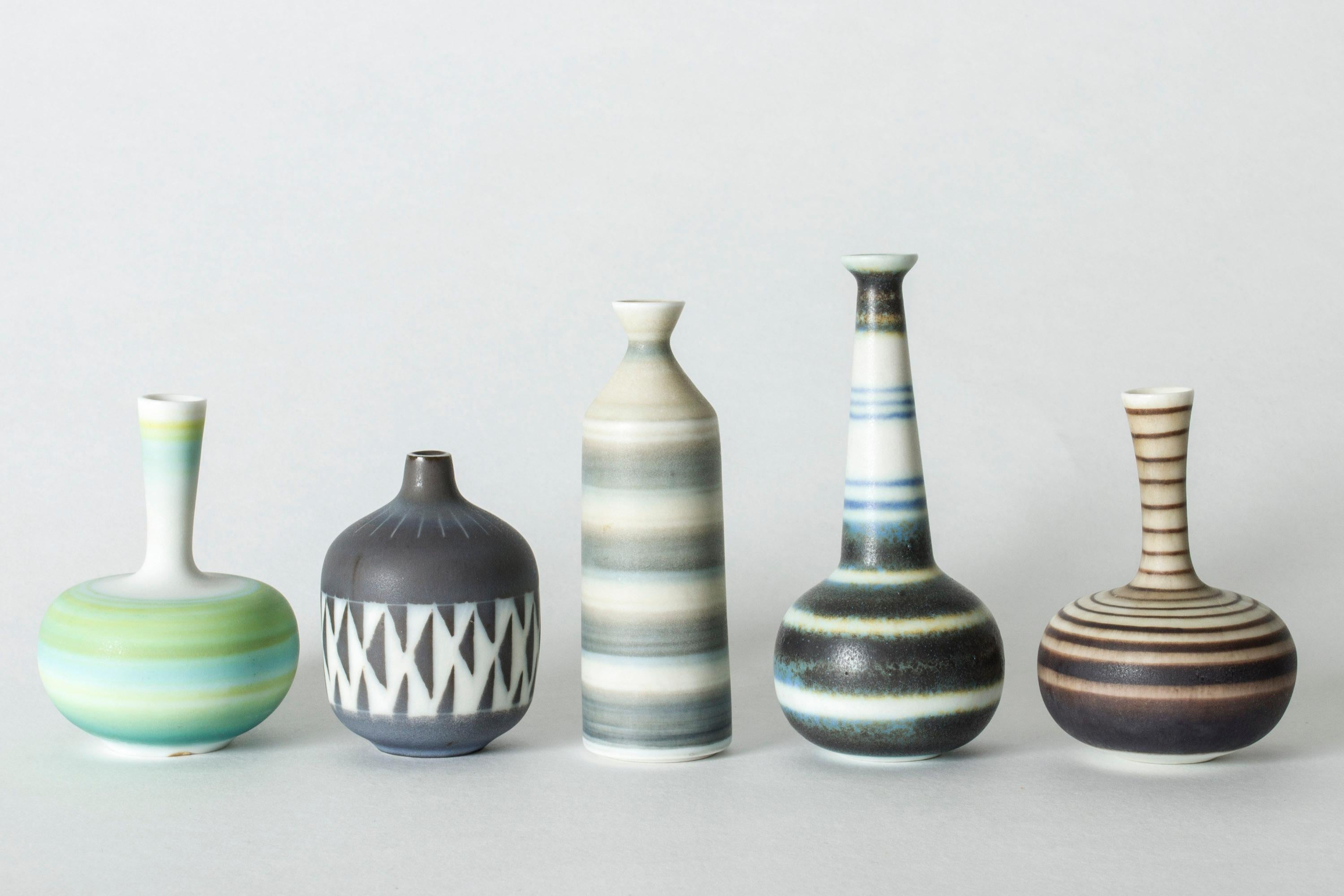 Collection of Nine Miniature Stoneware Vases and Bowls by Gunnar Nylund 2