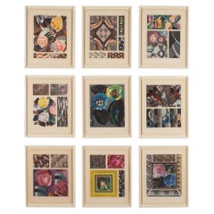 Collection of Nine Original Art Deco Pochoir Designs by Edouard Benedictus