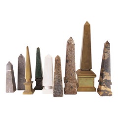 Collection of Nine Tabletop Obelisks, circa 19th and 20th Centuries