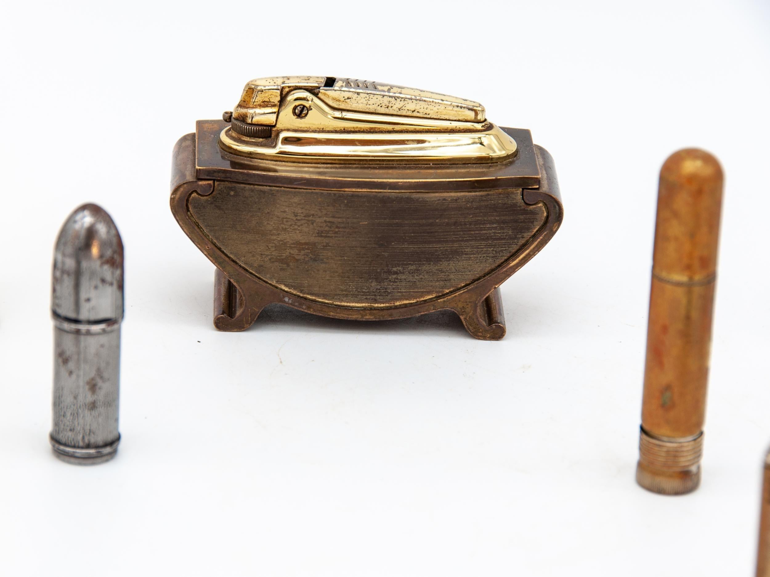 French Collection of Nine Vintage Lighters For Sale