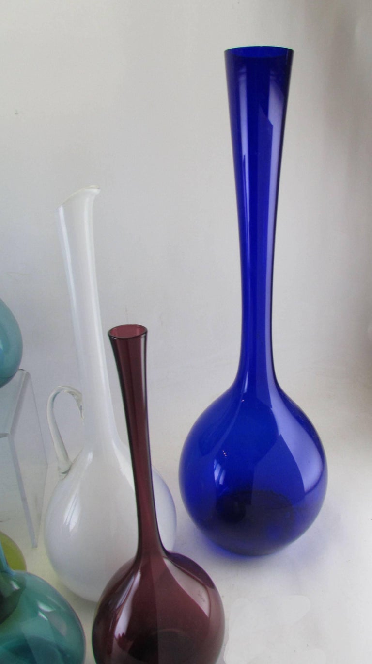 Collection of 19 MidCentury Modern Swedish Blown Glass Vases at 1stDibs