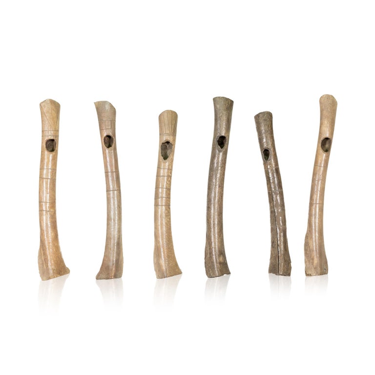 Collection of Northern Plains Prehistoric Wing Bone Whistles For Sale