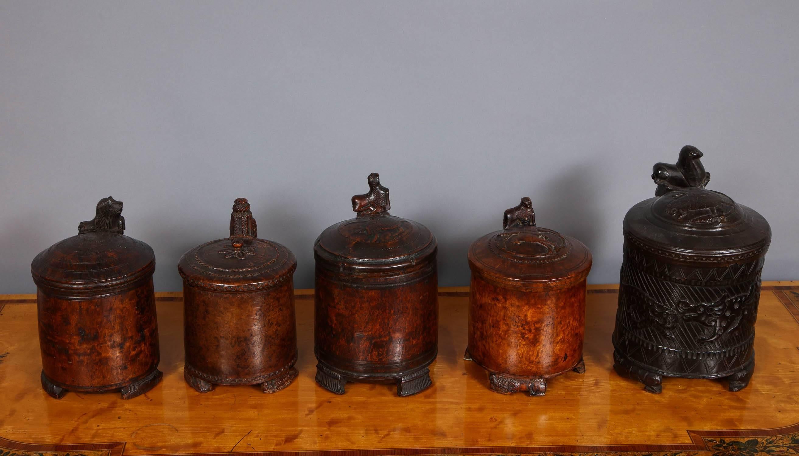 Collection of Norwegian Peg Tankards In Good Condition For Sale In Greenwich, CT