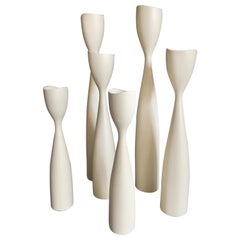 Collection of Off-White Midcentury Danish Candlesticks