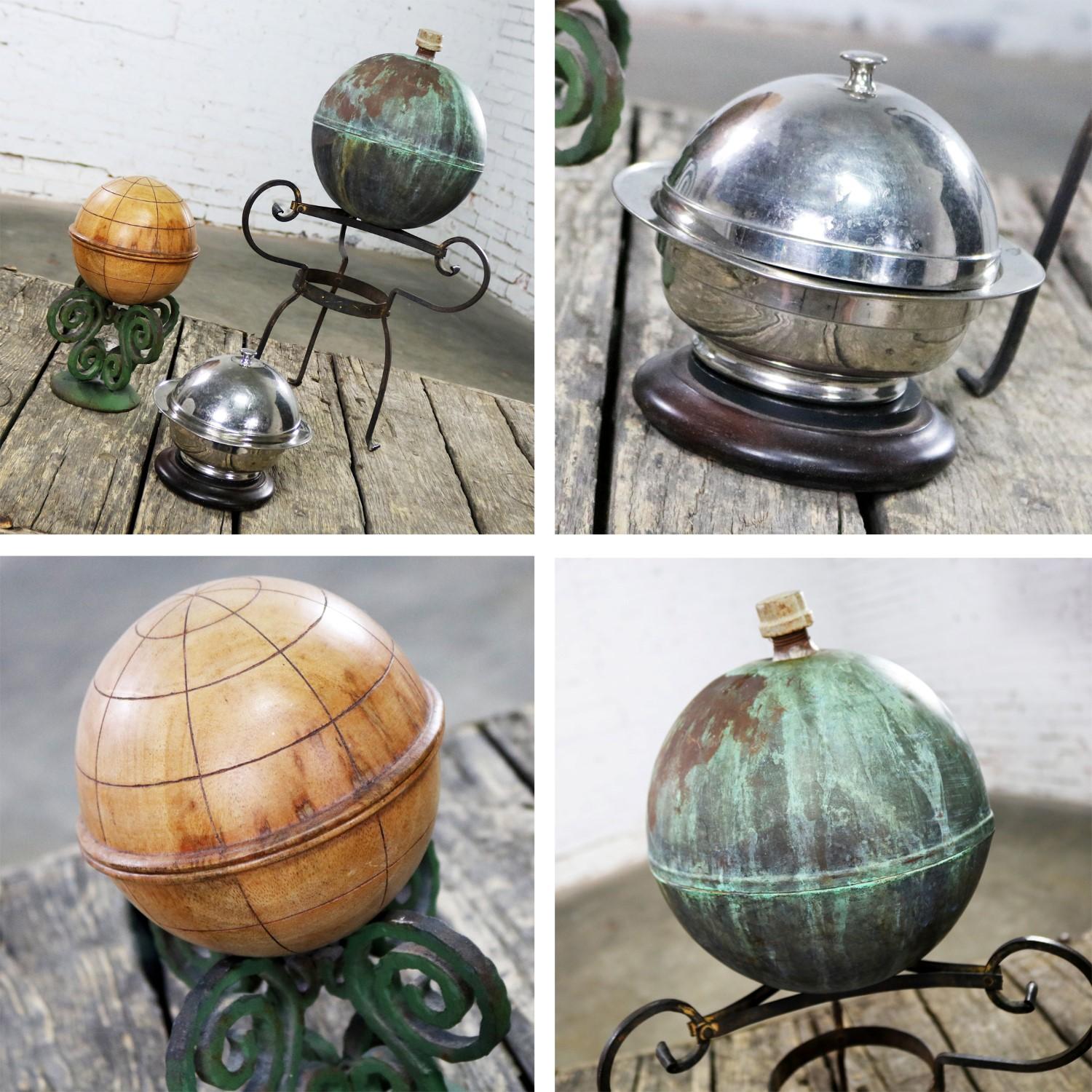 Collection of Orb Objects on Stands as Centerpiece or Object d ‘Art For Sale 5