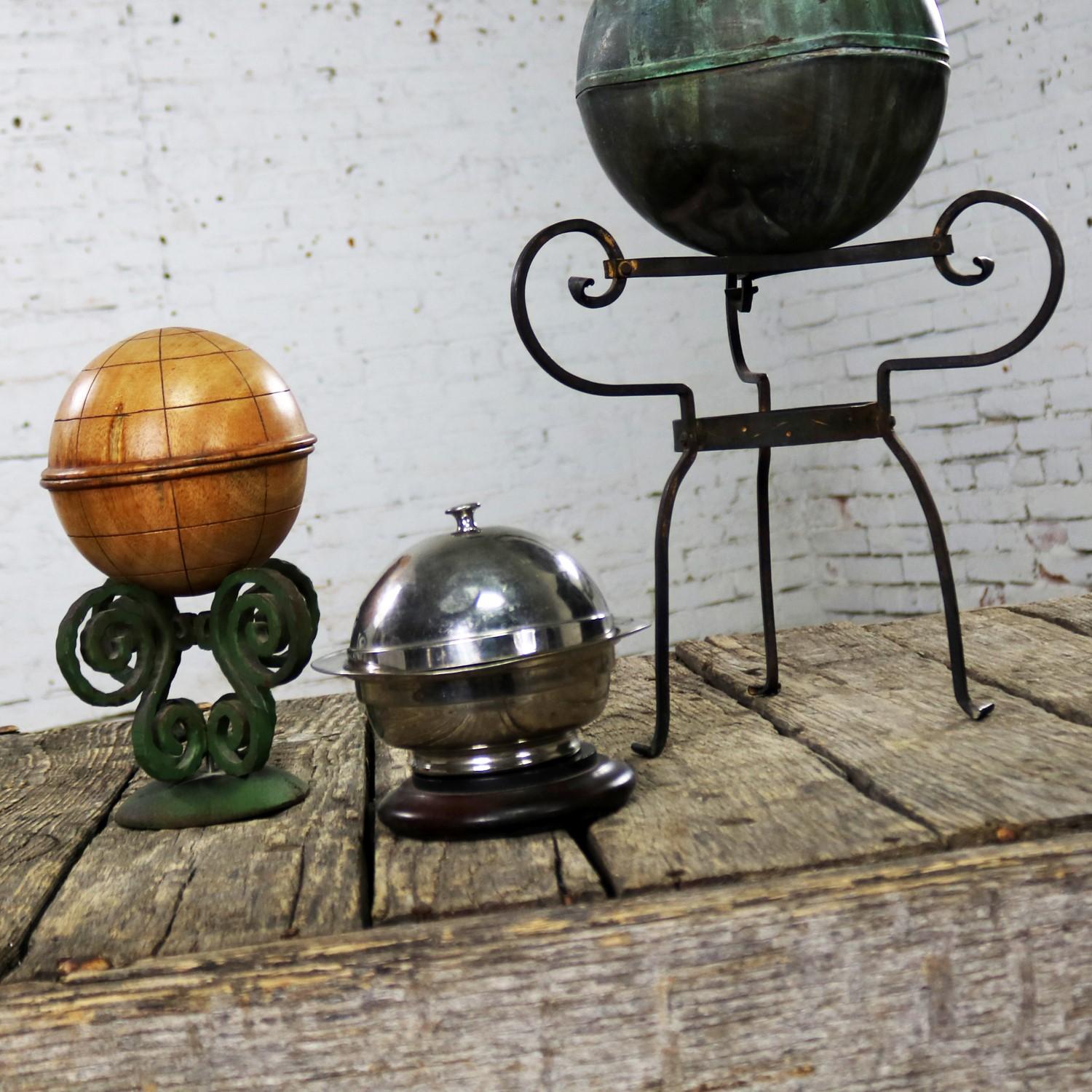 Collection of Orb Objects on Stands as Centerpiece or Object d ‘Art For Sale 6