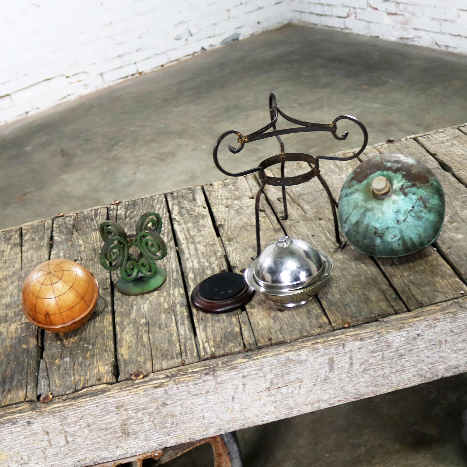 20th Century Collection of Orb Objects on Stands as Centerpiece or Object d ‘Art For Sale