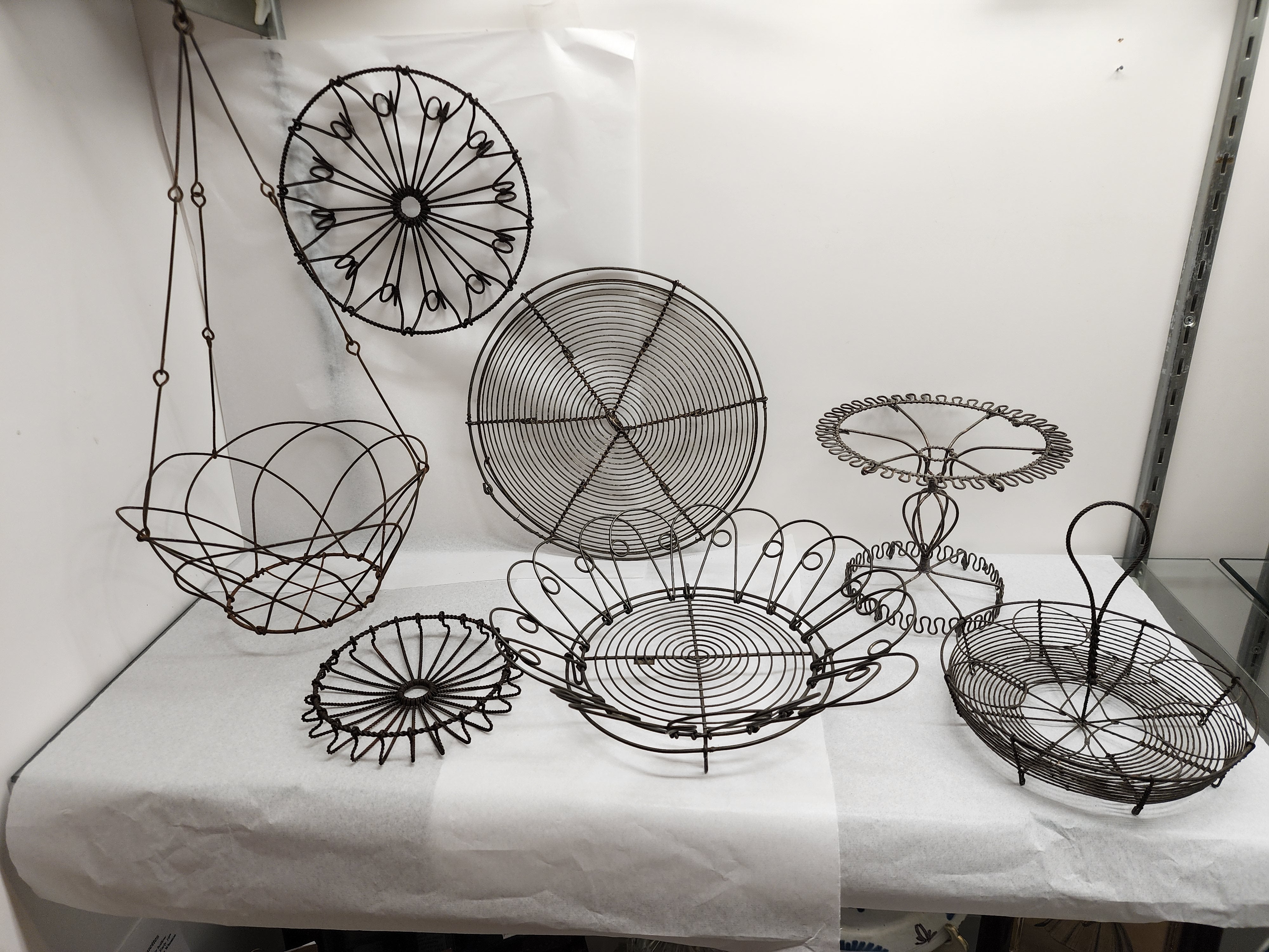 Collection Of Ornate 19th Century French Wire Bakery Displays For Sale