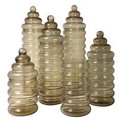 Collection de récipients en verre Primula d'Orrefors par Jacob Bang
