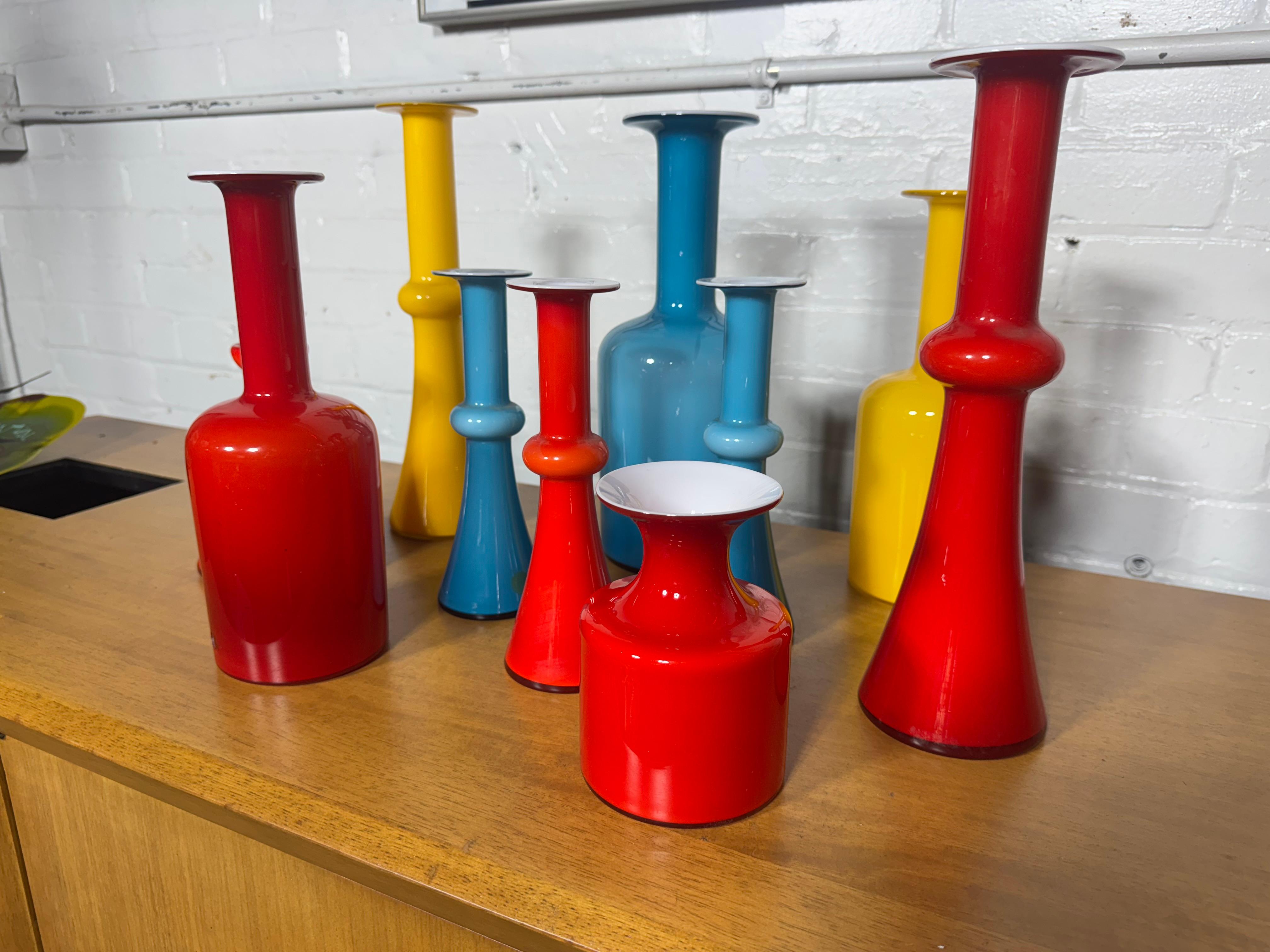 Colección de Gulvases de Botella de Otto Brauer / Per Lutkin para Holmegaard mediados del siglo XX en venta