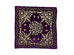 Collezione di copriletto o appendiabiti ottomani in velluto e filo metallico, Turchia