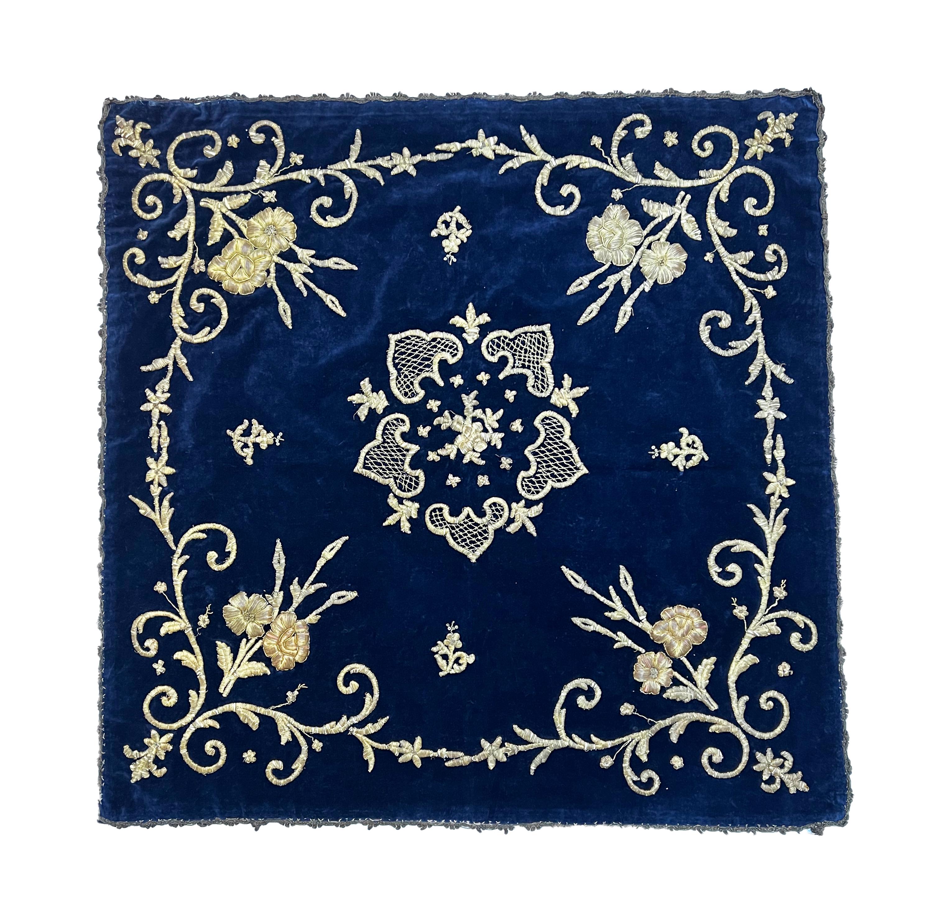 19th Century Collection of Ottoman Velvet and Metal-Thread Coverlet or Hanging, Turkey For Sale