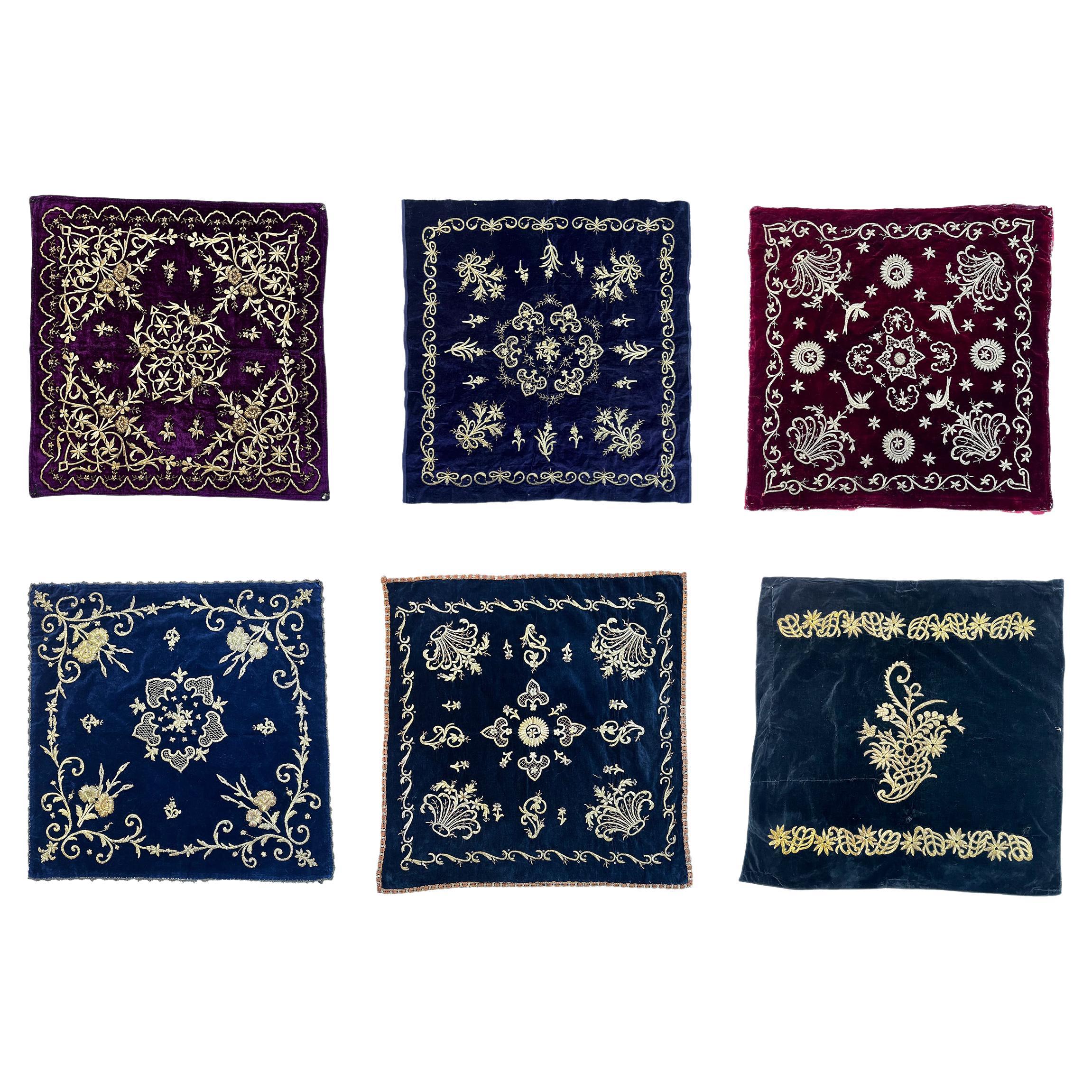 Collection of Ottoman Velvet and Metal-Thread Coverlet or Hanging, Turkey For Sale