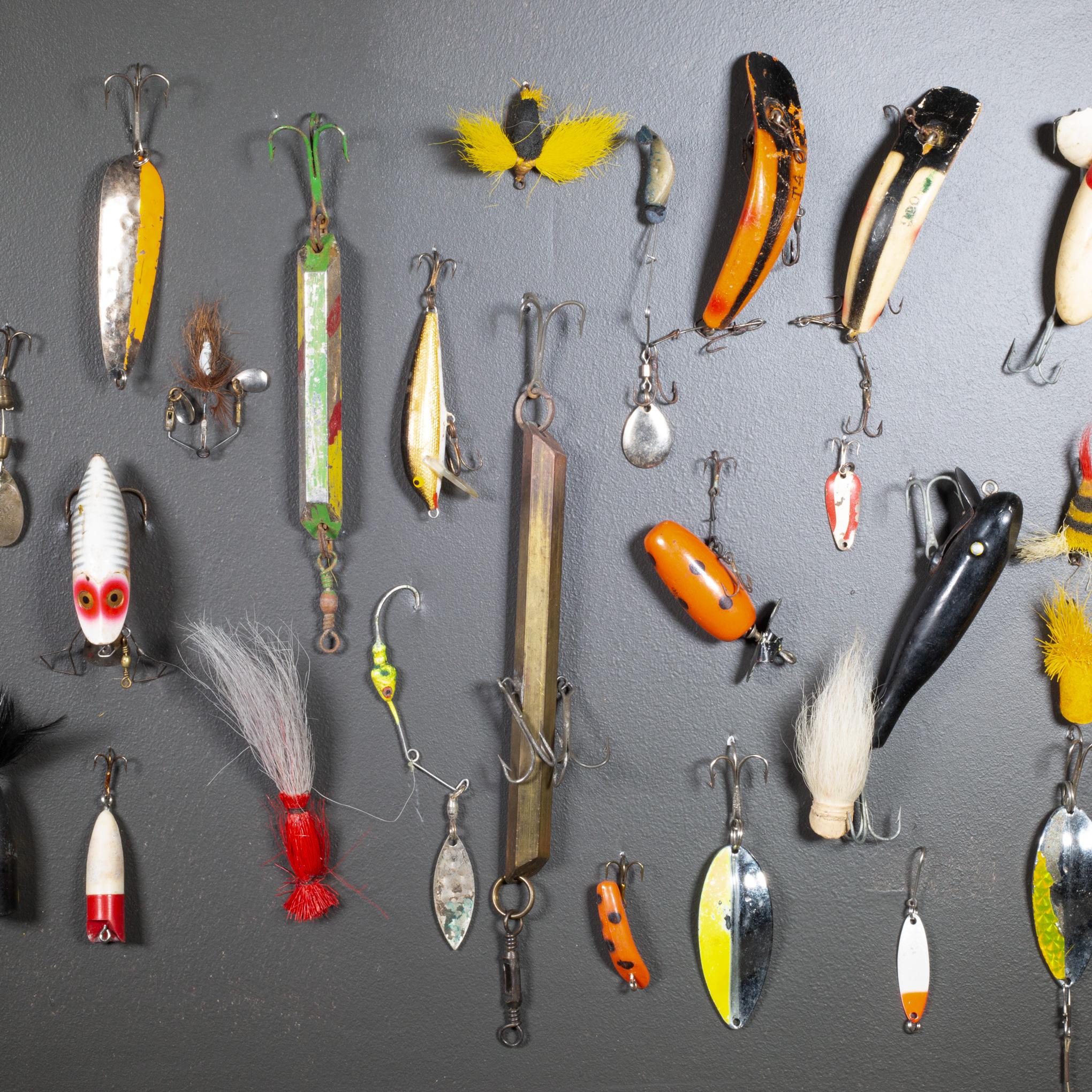 American Collection of Painted Wooden and Metal Fishing Lures c.1940