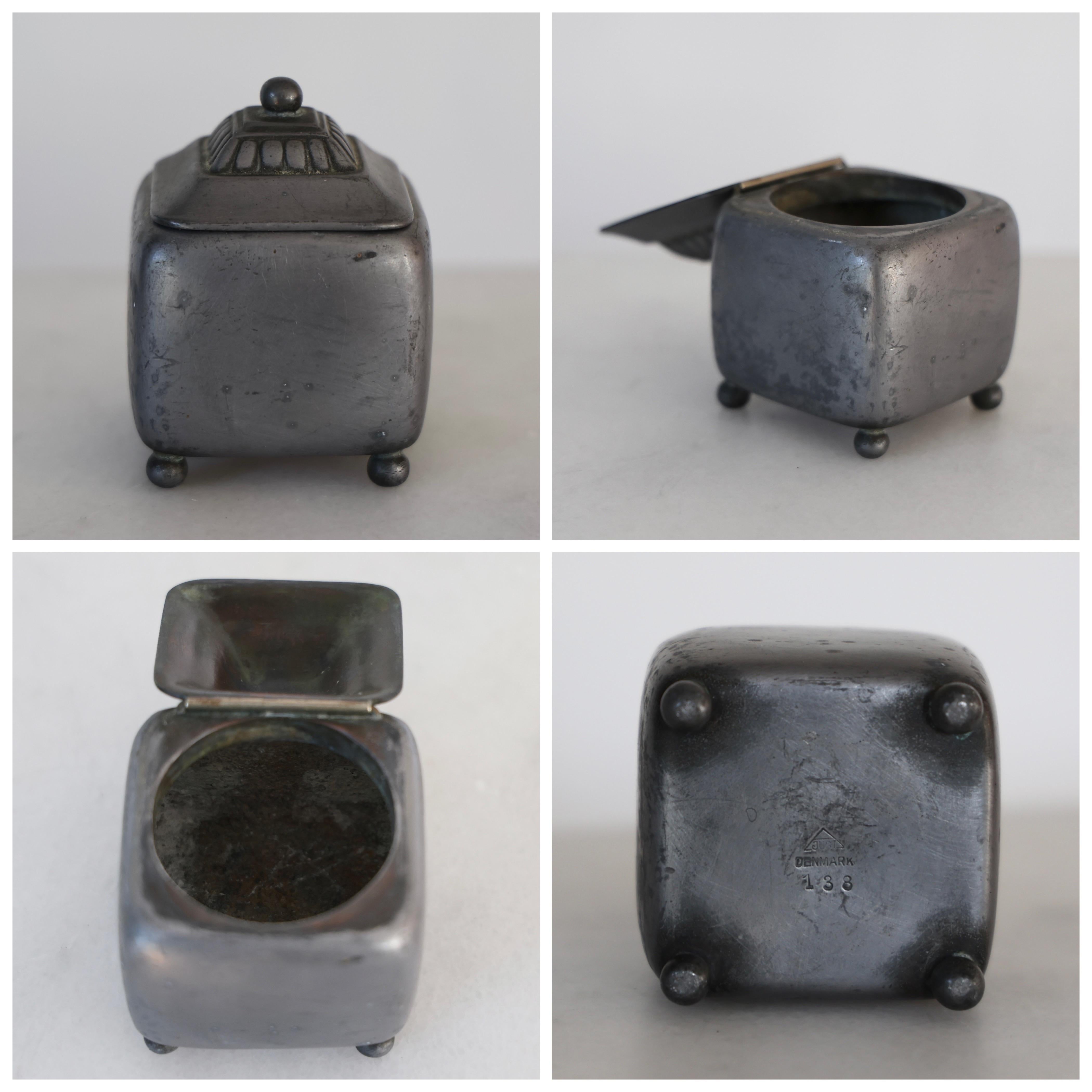 Collection of Pewter Boxes by Just Andersen, 1920s, Denmark For Sale 7