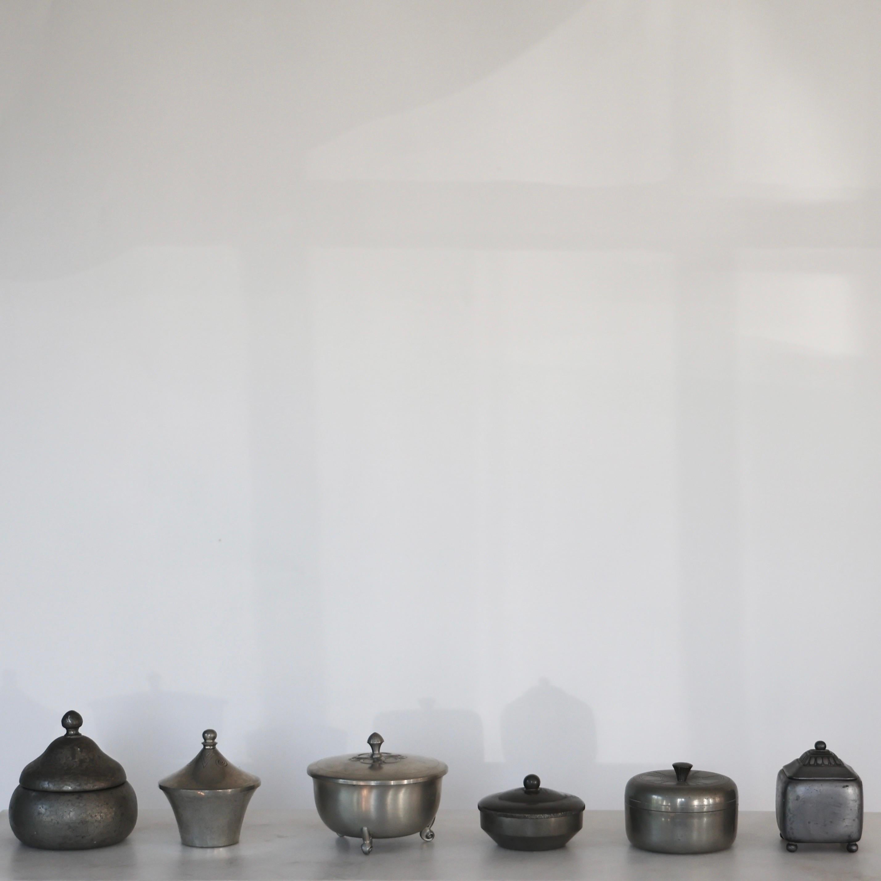 Collection of Pewter Boxes by Just Andersen, 1920s, Denmark For Sale 8