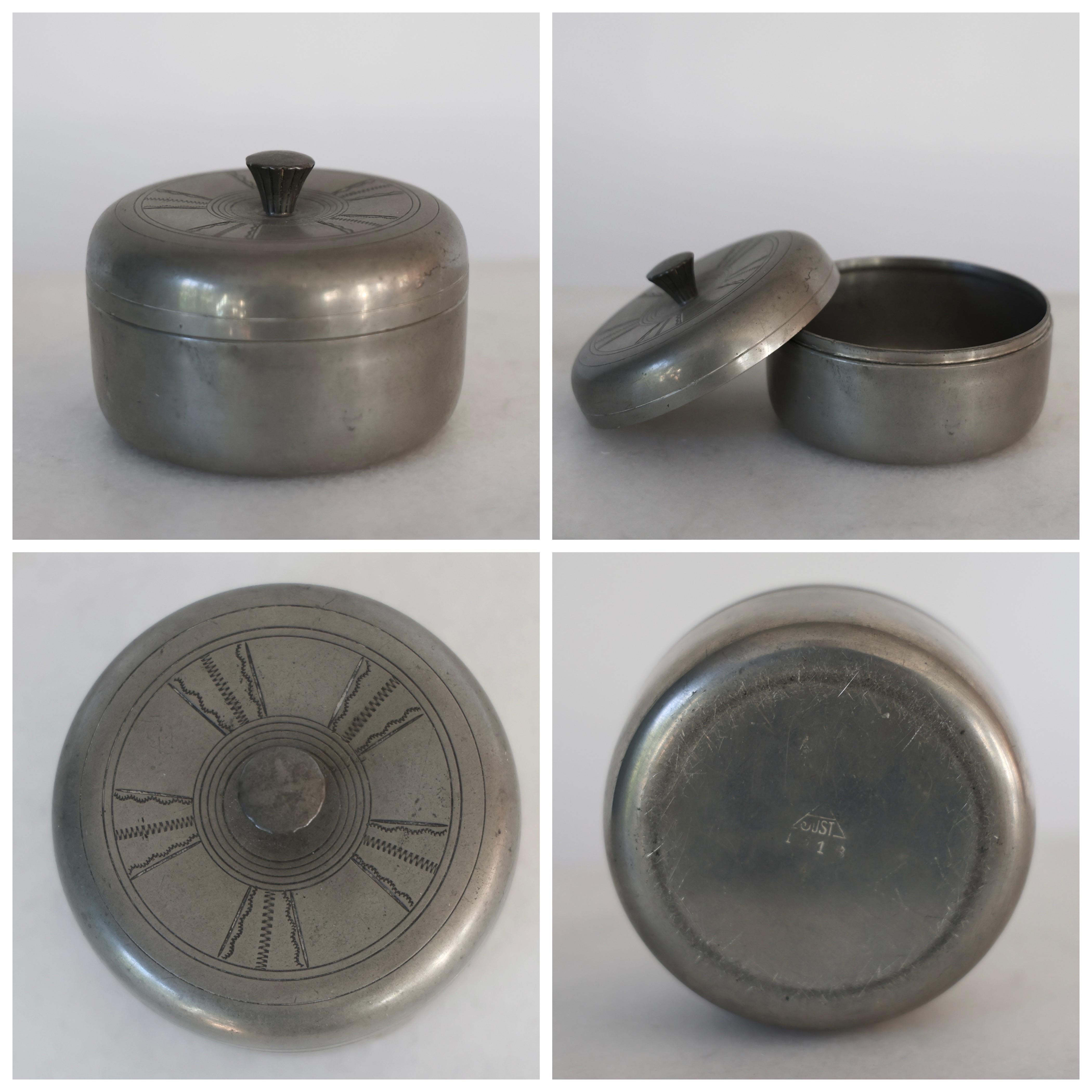 Collection of Pewter Boxes by Just Andersen, 1920s, Denmark For Sale 2