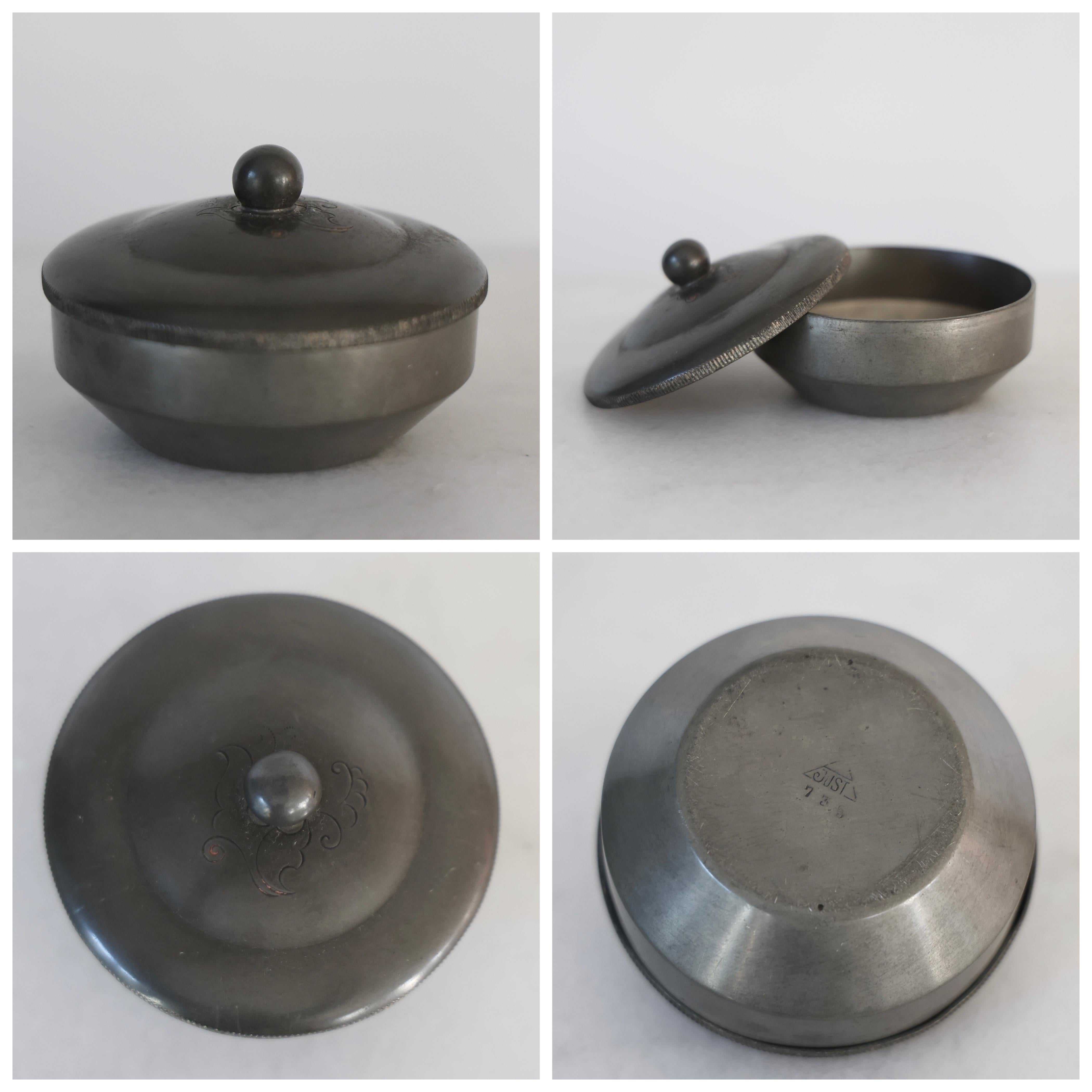 Collection of Pewter Boxes by Just Andersen, 1920s, Denmark For Sale 4