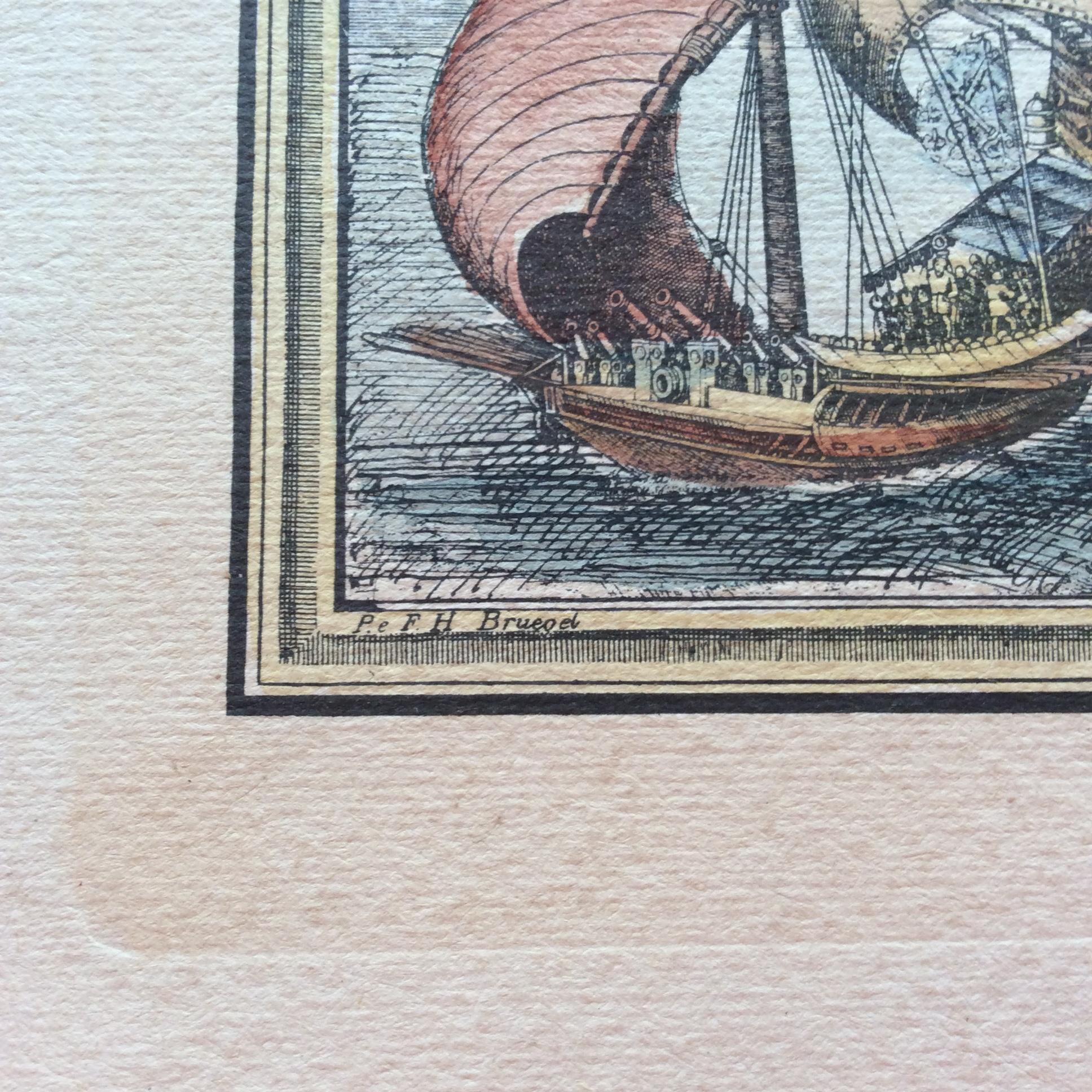 Kollektion von Pieter F.H. Farbgravurdrucke von Bruegel aus dem 18. Jahrhundert 5