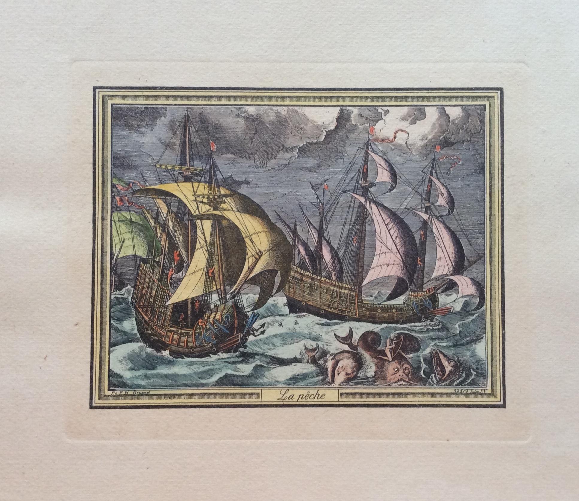 Kollektion von Pieter F.H. Farbgravurdrucke von Bruegel aus dem 18. Jahrhundert 8