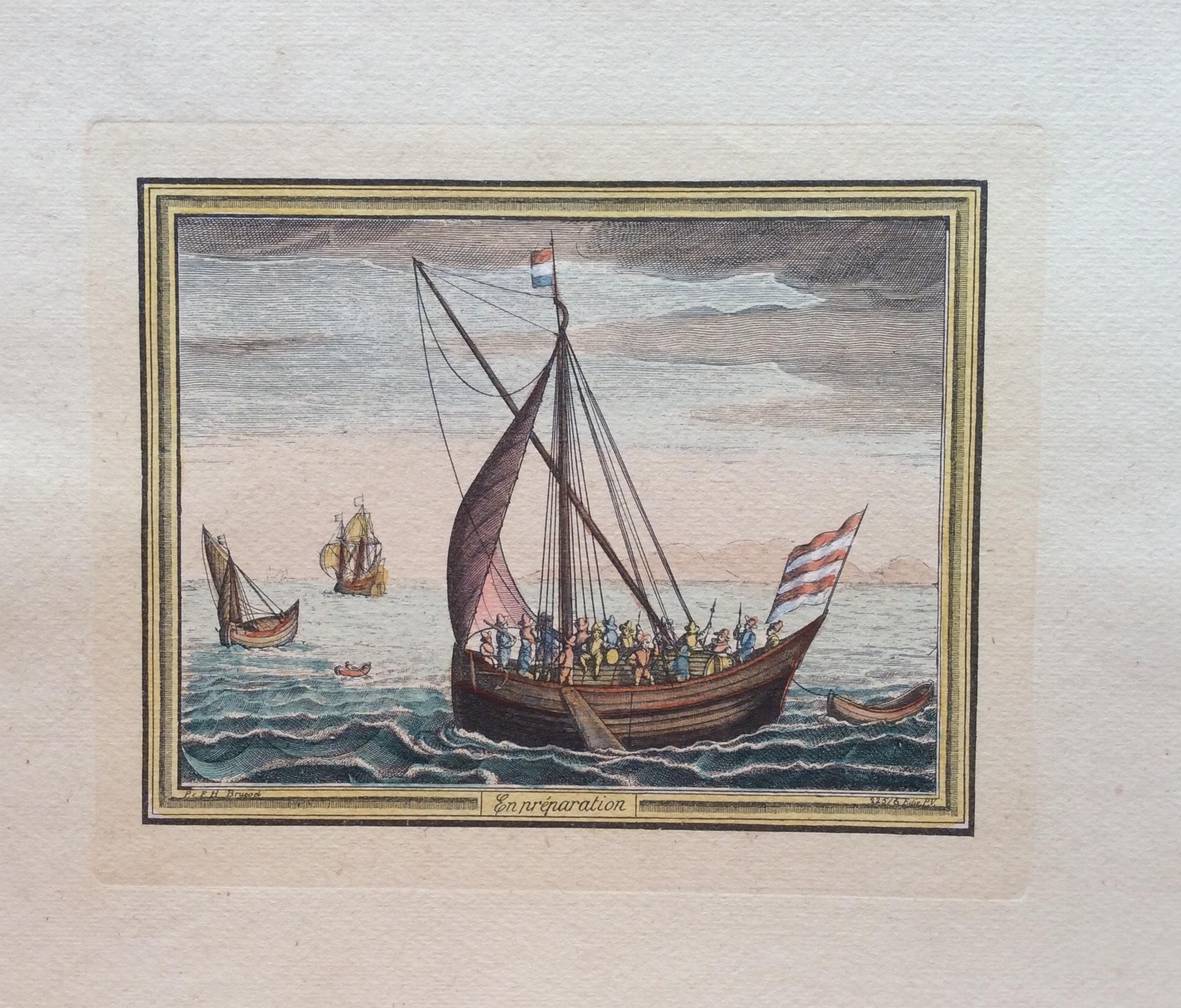 Kollektion von Pieter F.H. Farbgravurdrucke von Bruegel aus dem 18. Jahrhundert (18. Jahrhundert und früher)