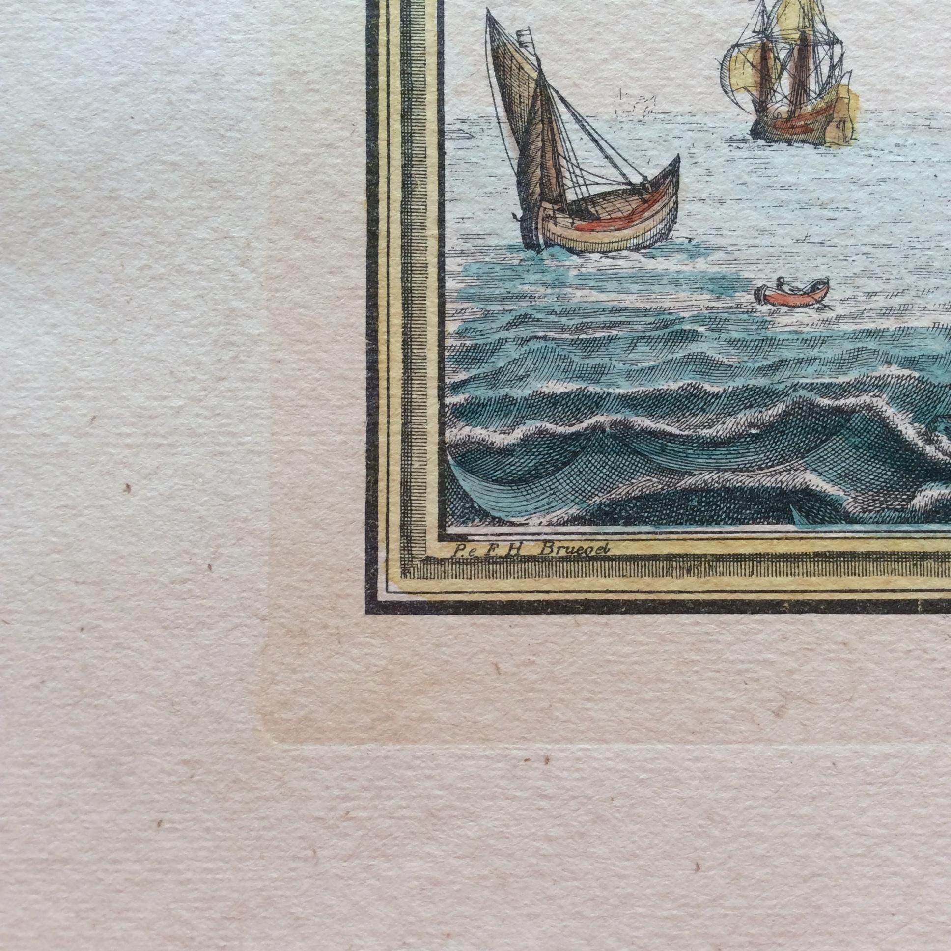 Kollektion von Pieter F.H. Farbgravurdrucke von Bruegel aus dem 18. Jahrhundert 1