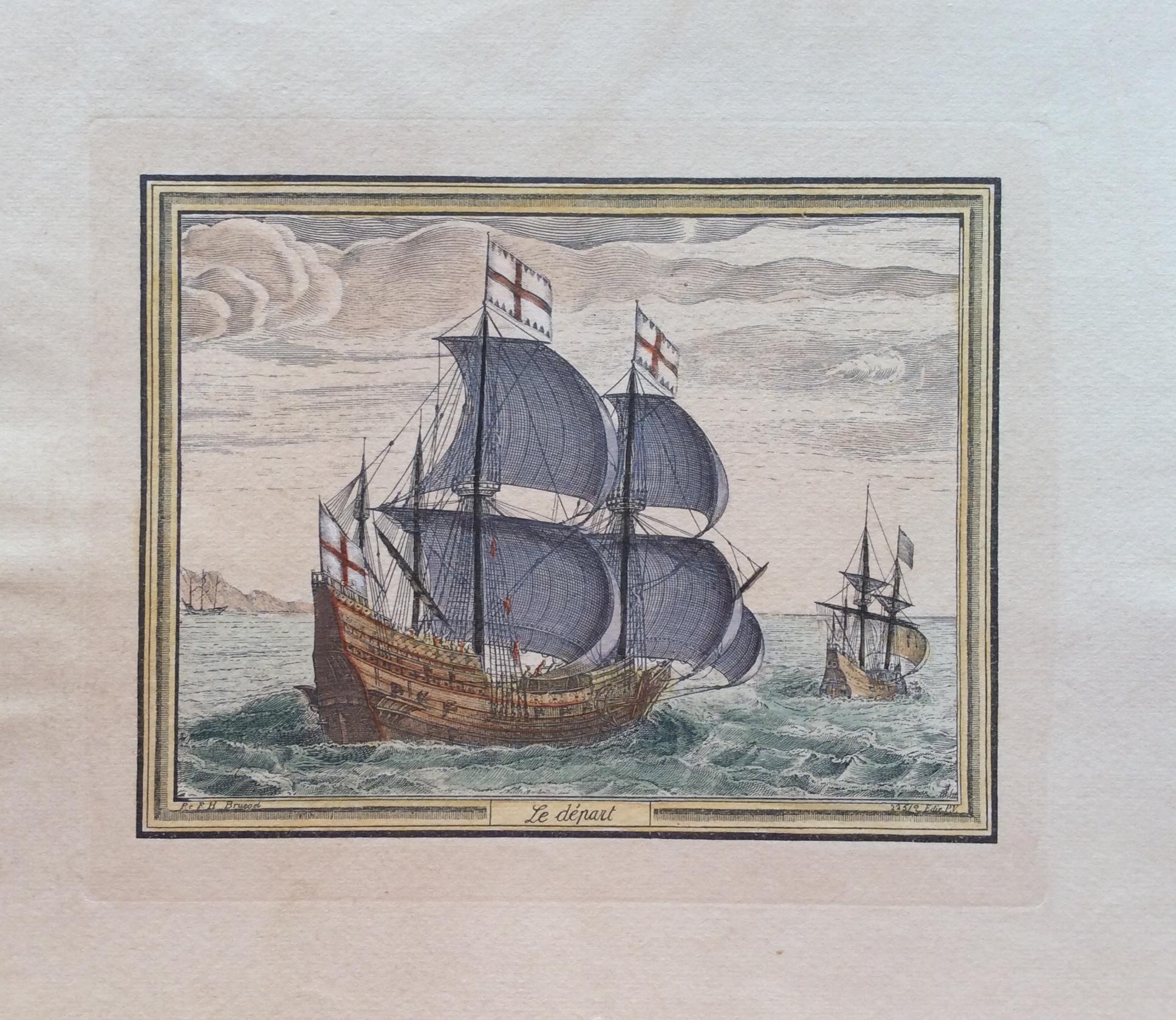 Kollektion von Pieter F.H. Farbgravurdrucke von Bruegel aus dem 18. Jahrhundert 4