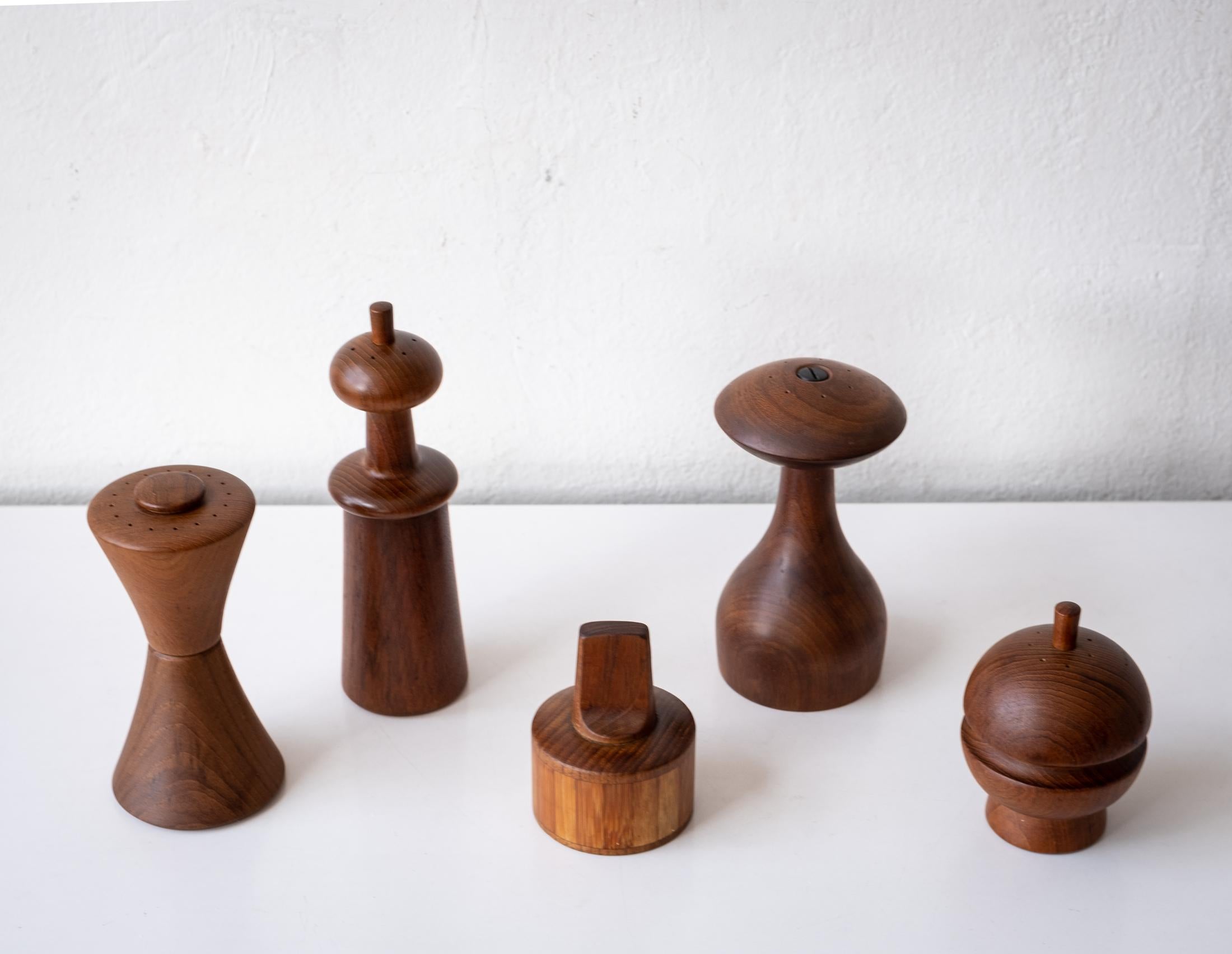 Mid-Century Modern Collection of Rare Pepper Mills by Jens H. Quistgaard for Dansk