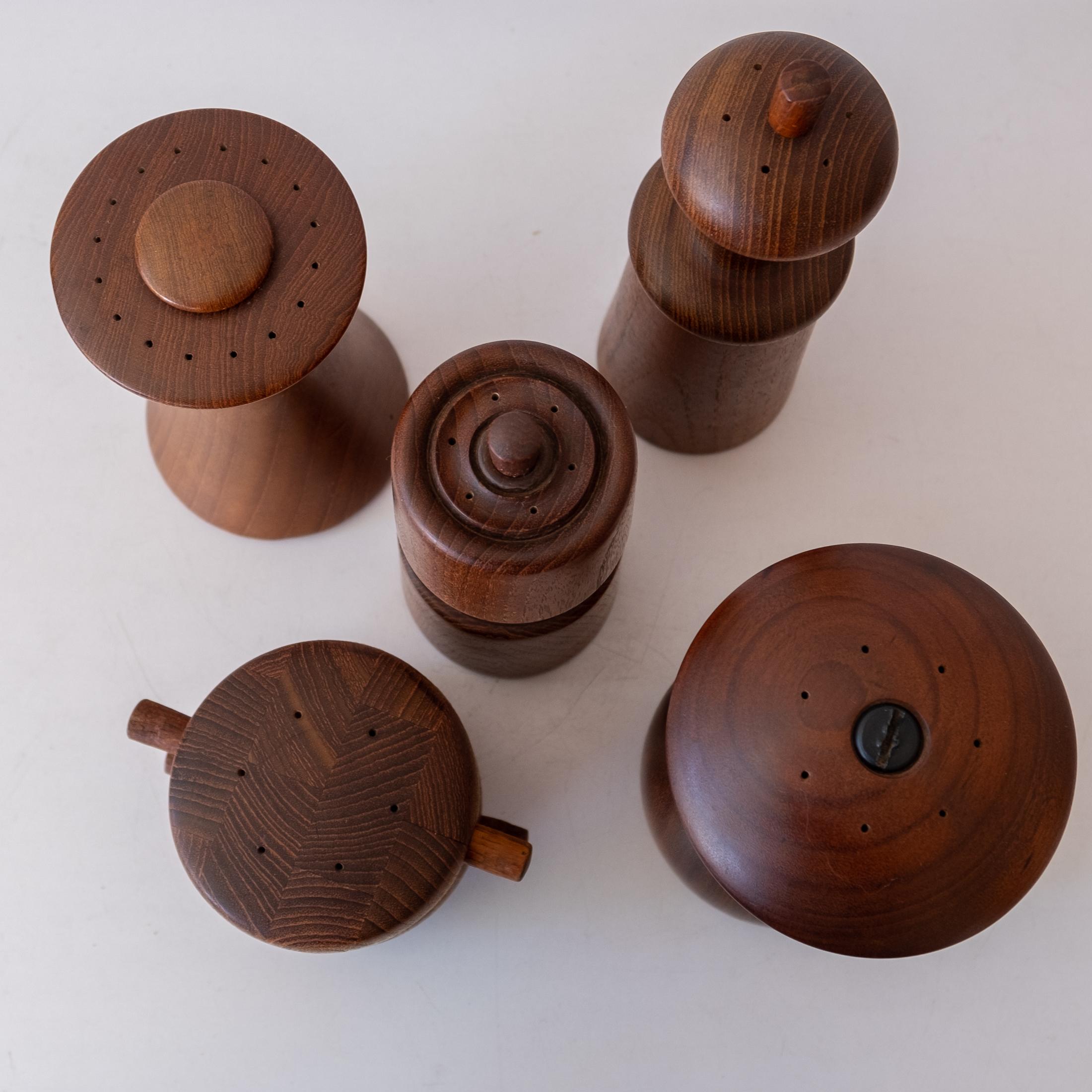 Mid-20th Century Collection of Rare Pepper Mills by Jens H. Quistgaard for Dansk